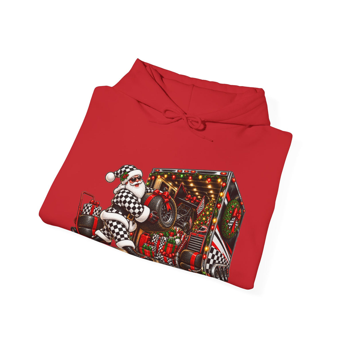 Racing Santa Racemas Call Hauler Christmas Hoodie