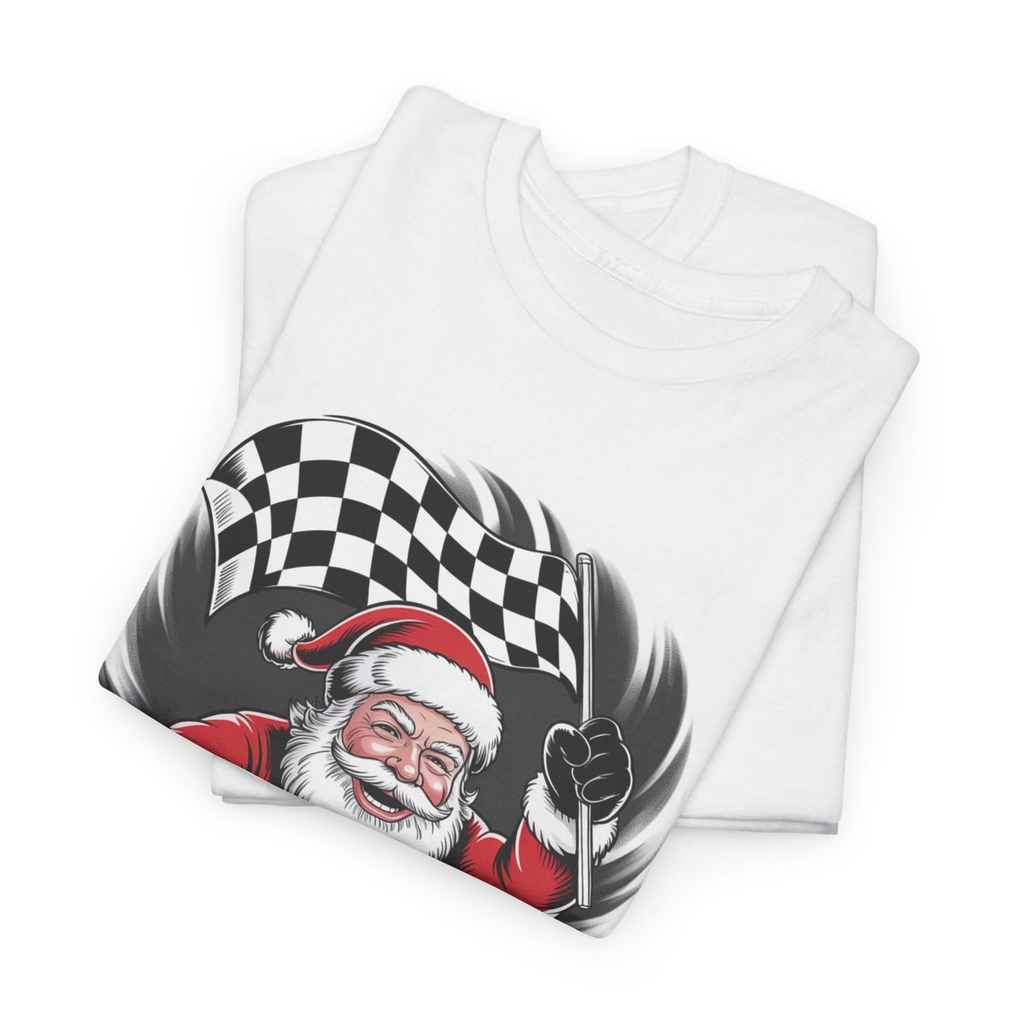 Santa Sprint Car Racing Tee - Christmas Gift, Holiday Shirt, Fun Racing Christmas T-shirt