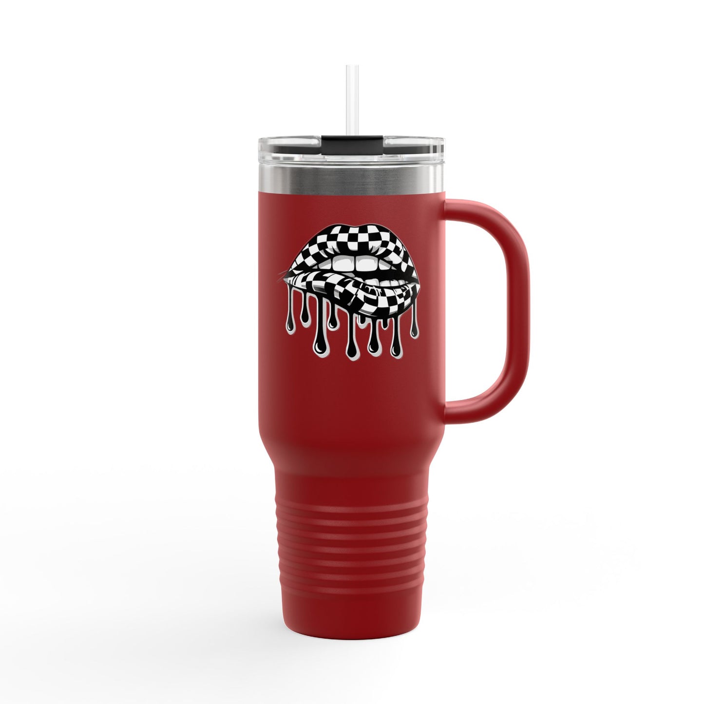 Stylish Insulated Travel Mug, with Dripping Lip Design, Perfect for Coffee Lovers, Gift for Holidays, 40oz, Reusable Tumbler