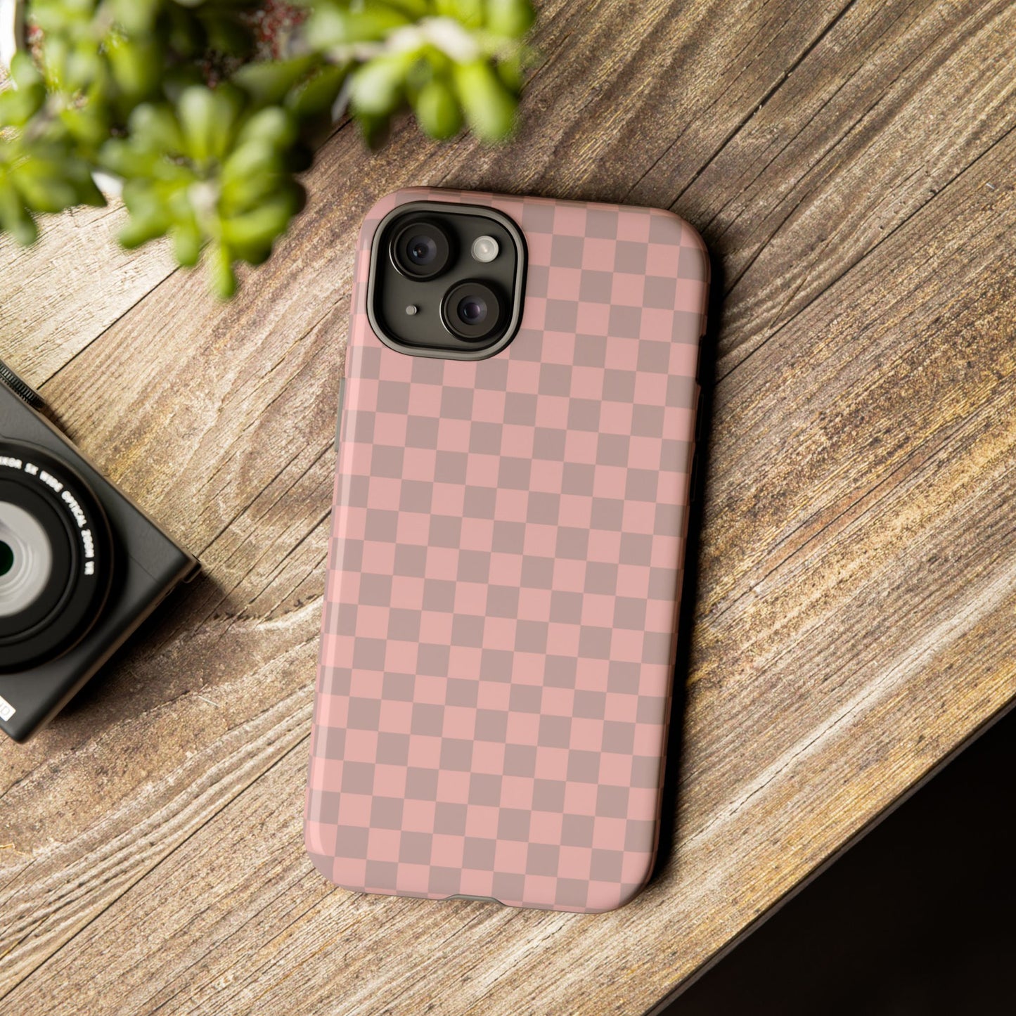 Pink Tan Checkerboard Checkered IPhone Tough Case