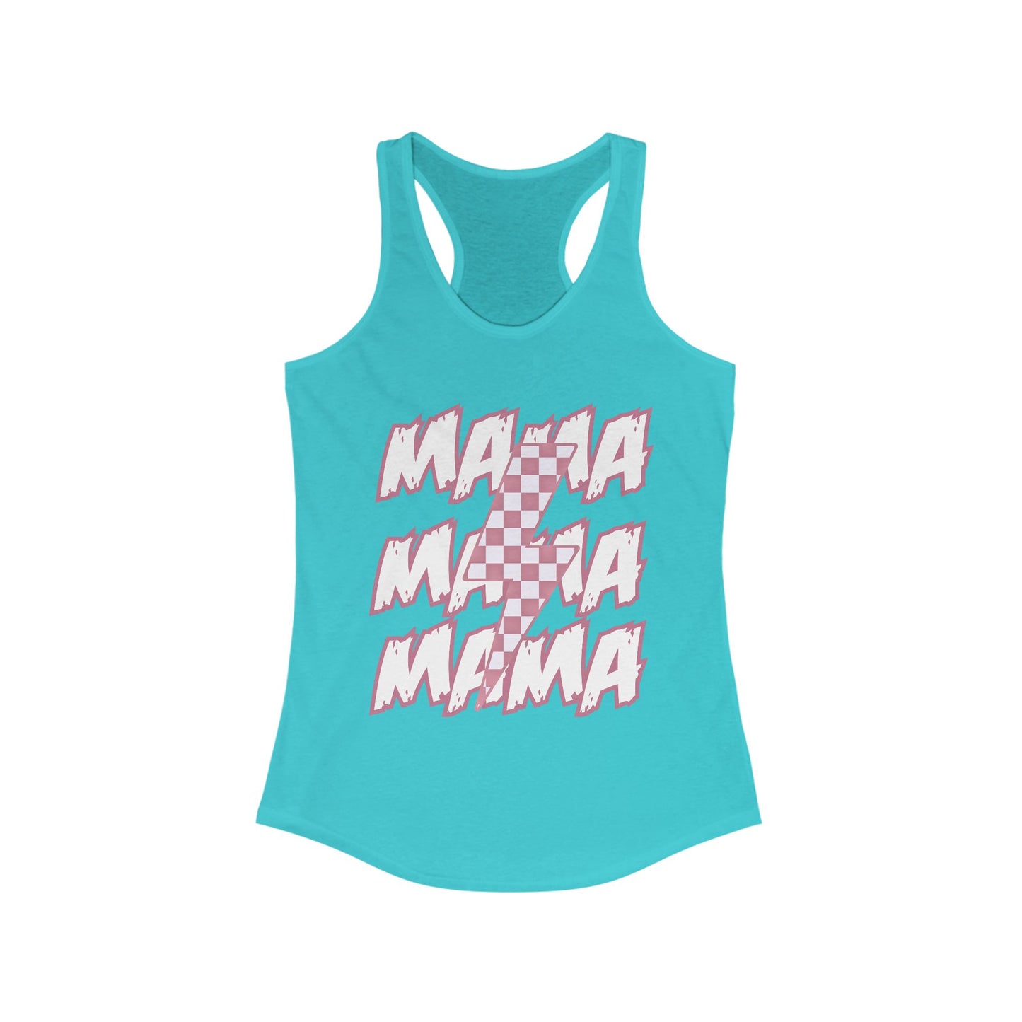 Mama Checker Lightning Bolt Racerback Tank Top