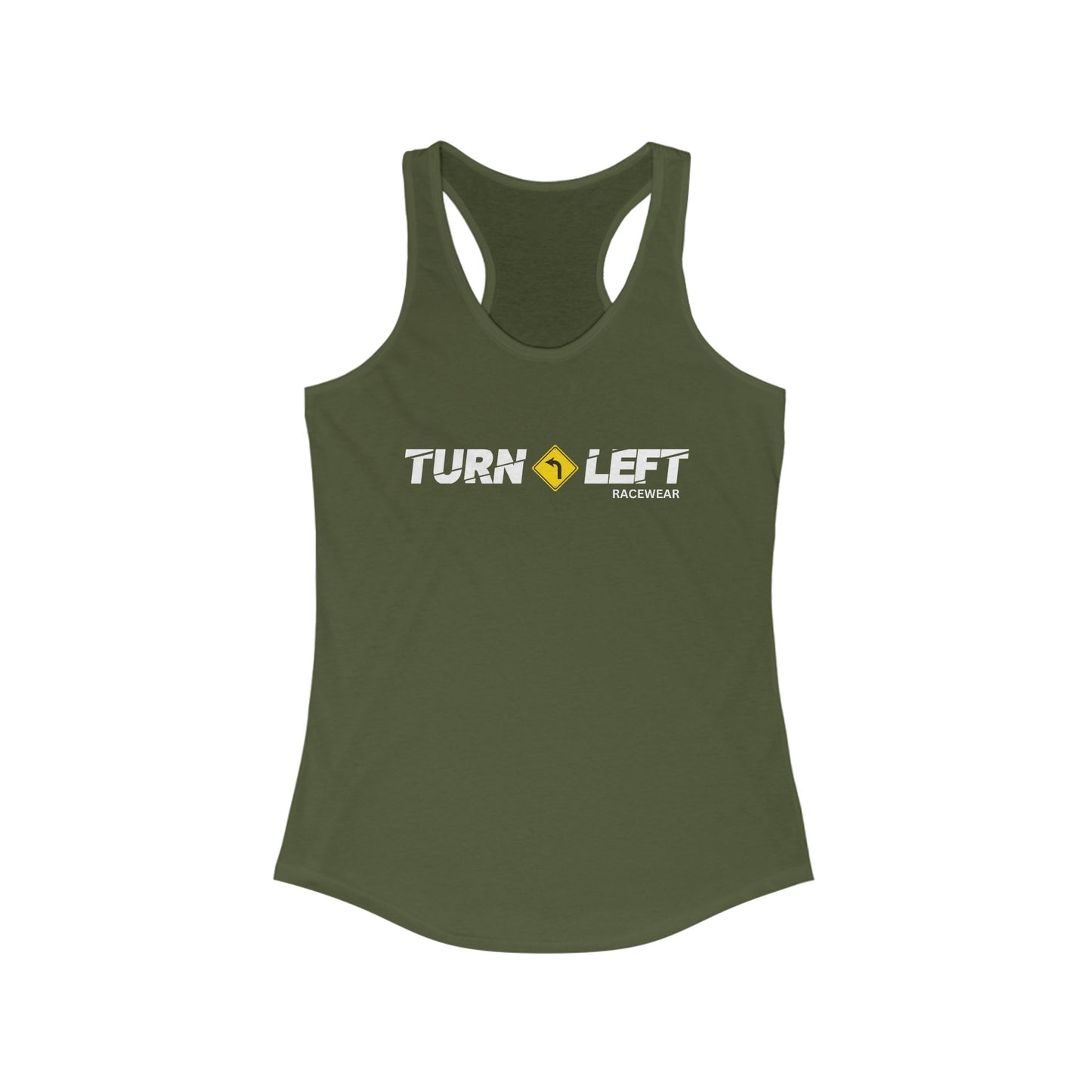 Turn Left Racewear Logo Racerback Tank Tops