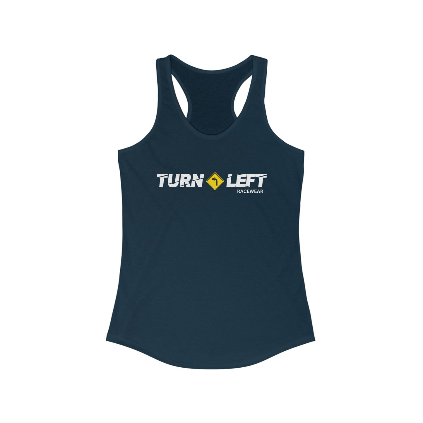 Turn Left Racewear Logo Racerback Tank Tops