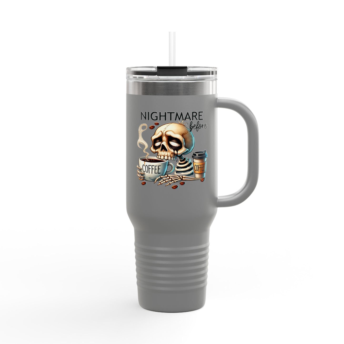 Nightmare Before Coffee Insulated Travel Mug | 40oz | Perfect Gift for Coffee Lovers, Travel Enthusiasts, Halloween Decor, and Collectors