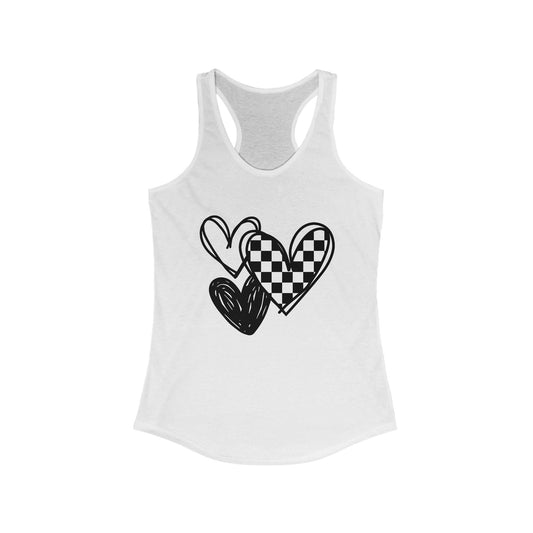 Boho Checker Hearts Tank Tops