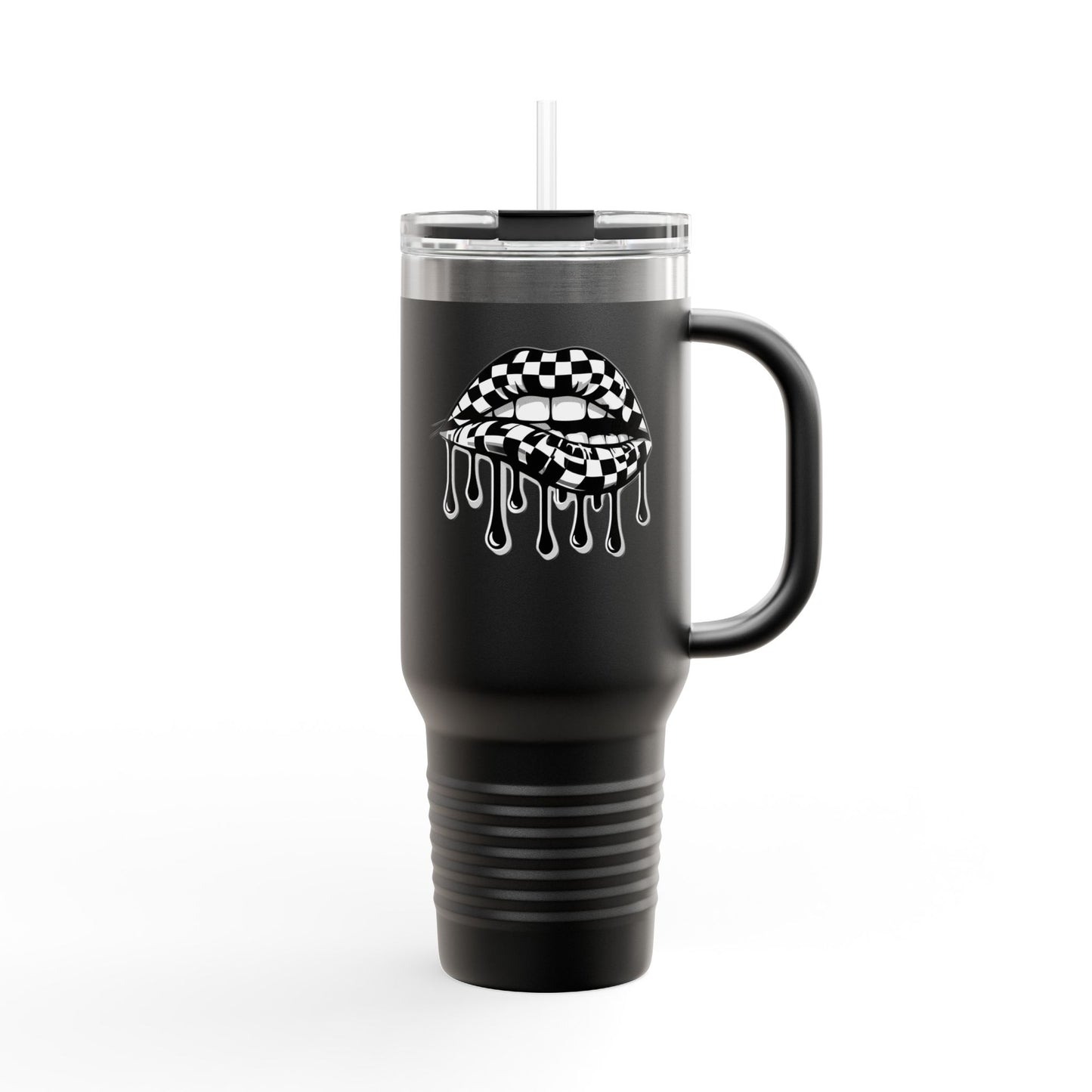 Stylish Insulated Travel Mug, with Dripping Lip Design, Perfect for Coffee Lovers, Gift for Holidays, 40oz, Reusable Tumbler