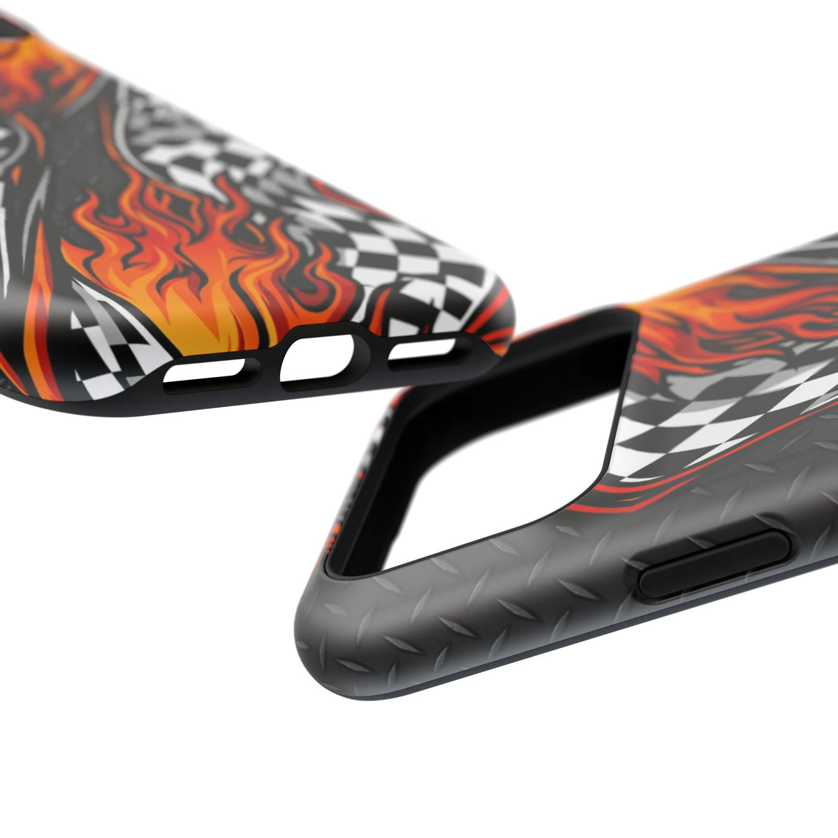 Racing Flames Checkered Flag Magnetic Phone Case