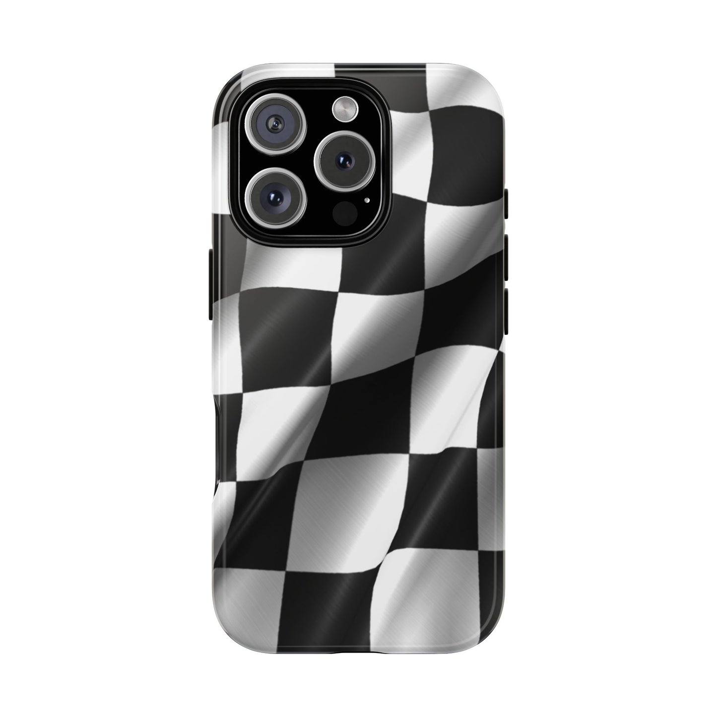 Racing Phone Case, Checkered Flag Design, Tough Case
