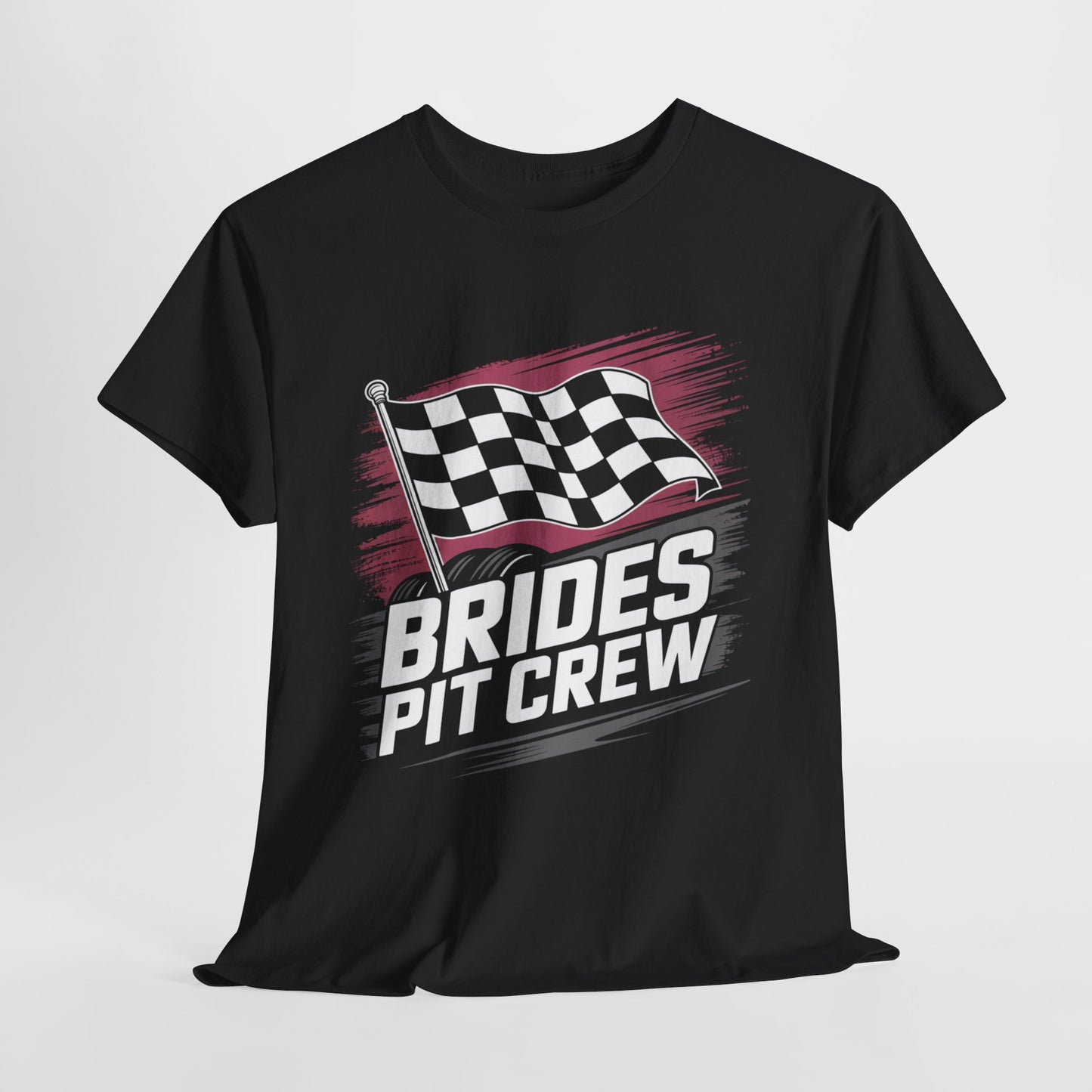 Brides Pit Crew Tee - Fun Wedding Shirt, Bridal Party Gift, Race Themed Apparel, Unisex Heavy Cotton Tee, Bachelorette Party Outfit