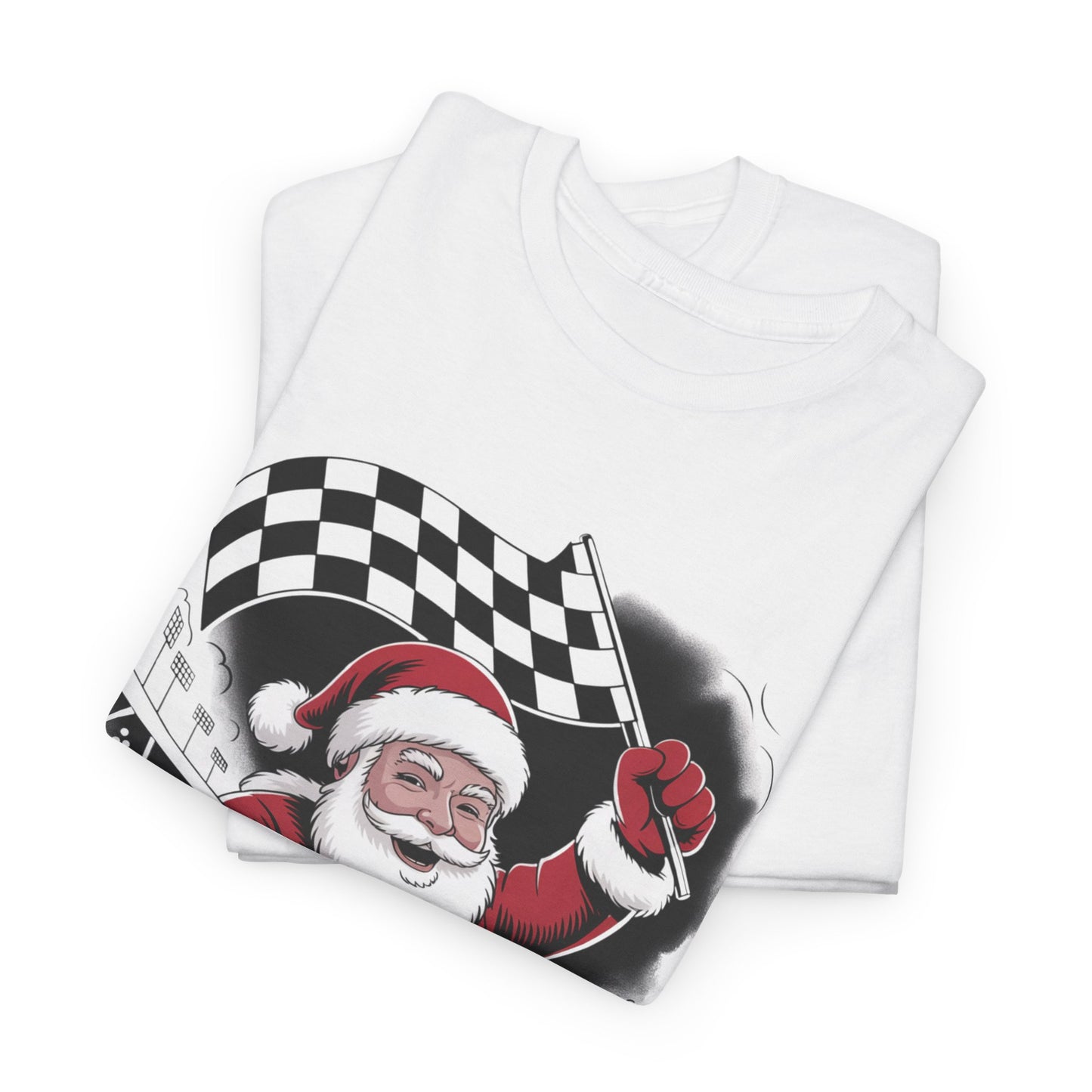 Santa Car Racing Christmas Racing T-shirt Christmas Apparel, Fun Holiday Racing Party Outfit