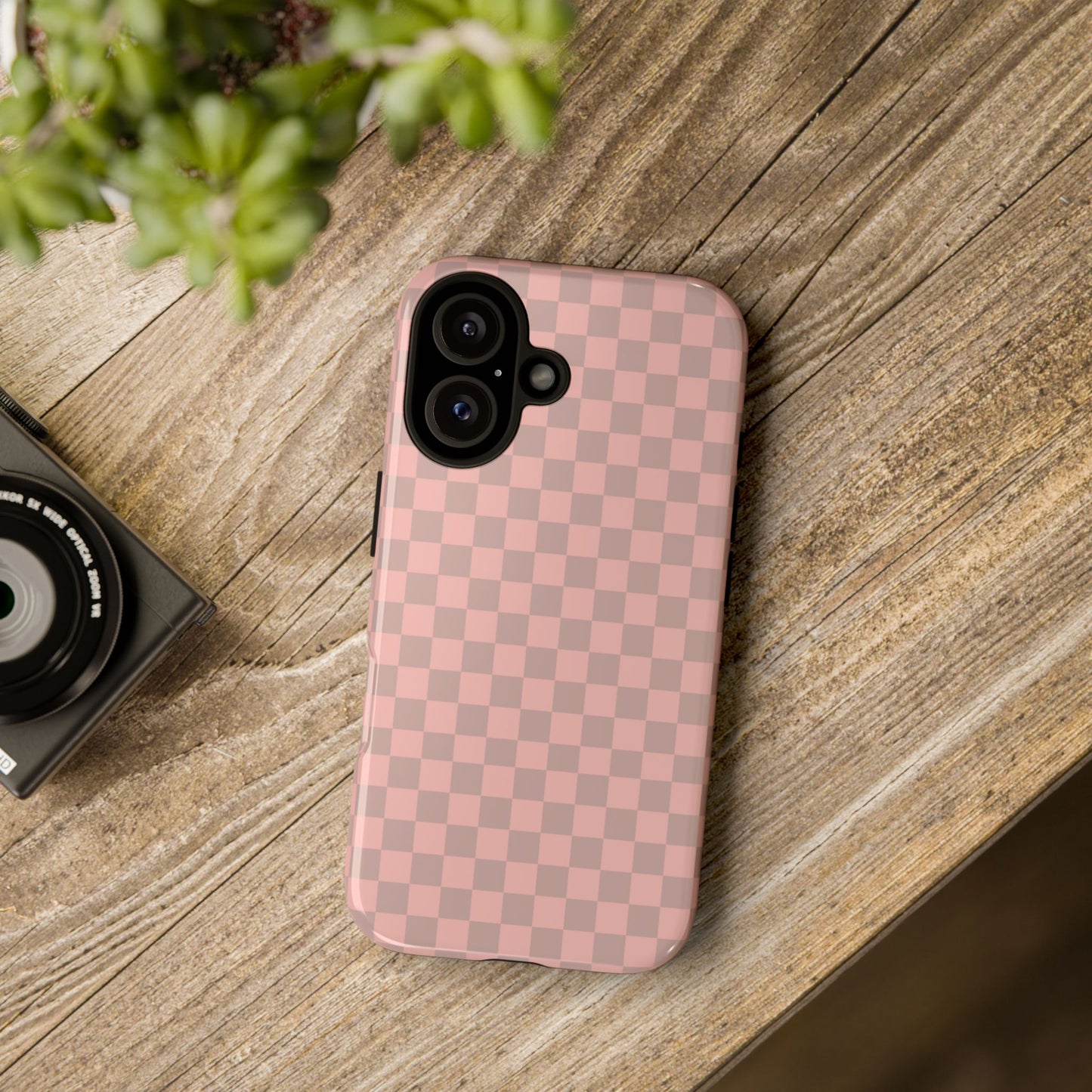 Pink Tan Checkerboard Checkered IPhone Tough Case