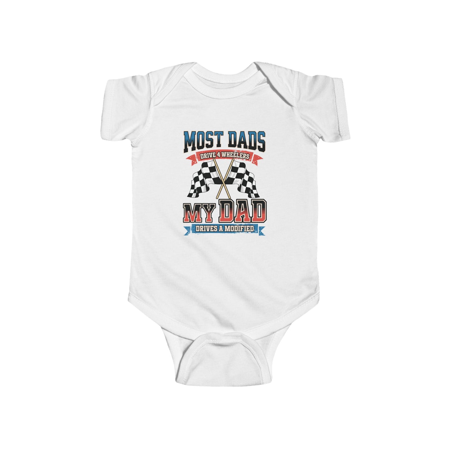 Modified Race Car Dad Bodysuit, Cute Baby Outfit, Gift for New Dads, Baby Shower, Infant Apparel, Racing Theme Clothing, Father's Day