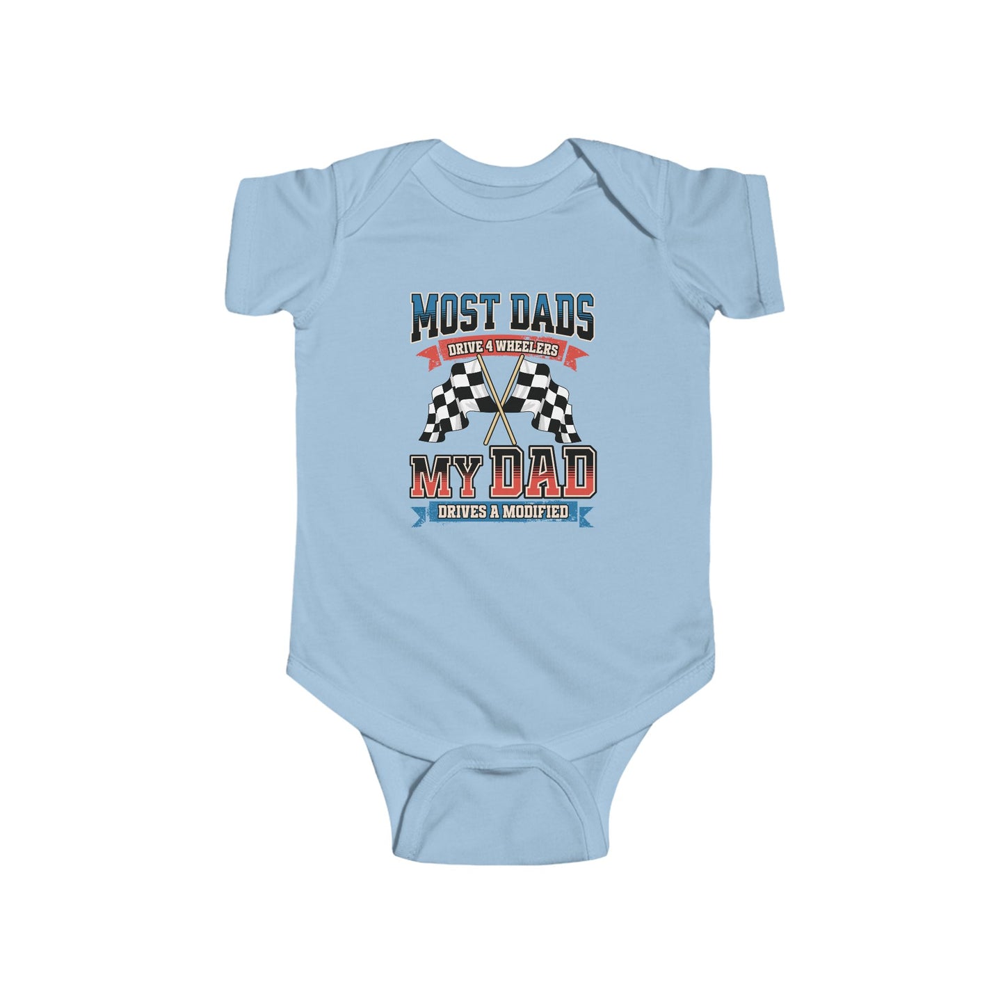 Modified Race Car Dad Bodysuit, Cute Baby Outfit, Gift for New Dads, Baby Shower, Infant Apparel, Racing Theme Clothing, Father's Day