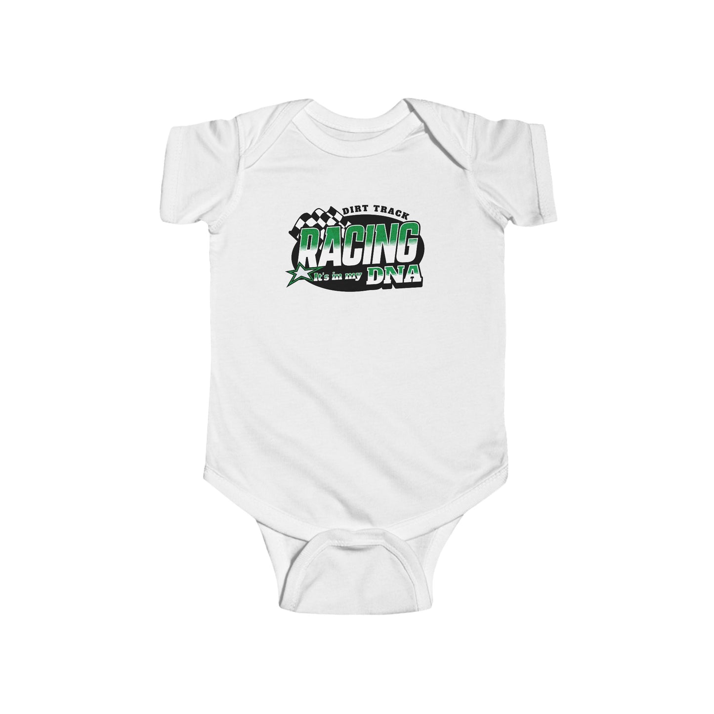 Dirt Track Racing It's In My DNA Infant Jersey Bodysuit