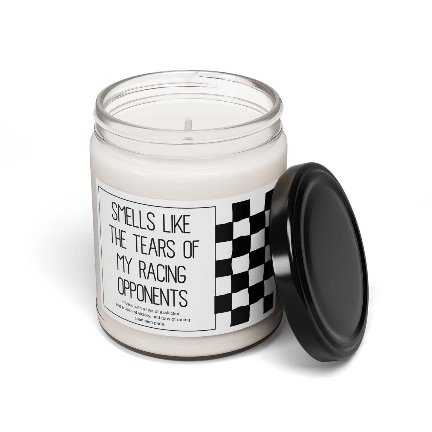 Funny Racing-Inspired Scented Candle, Perfect Gift for Race Enthusiasts - Candle Smells Like Tears Checkered Flag