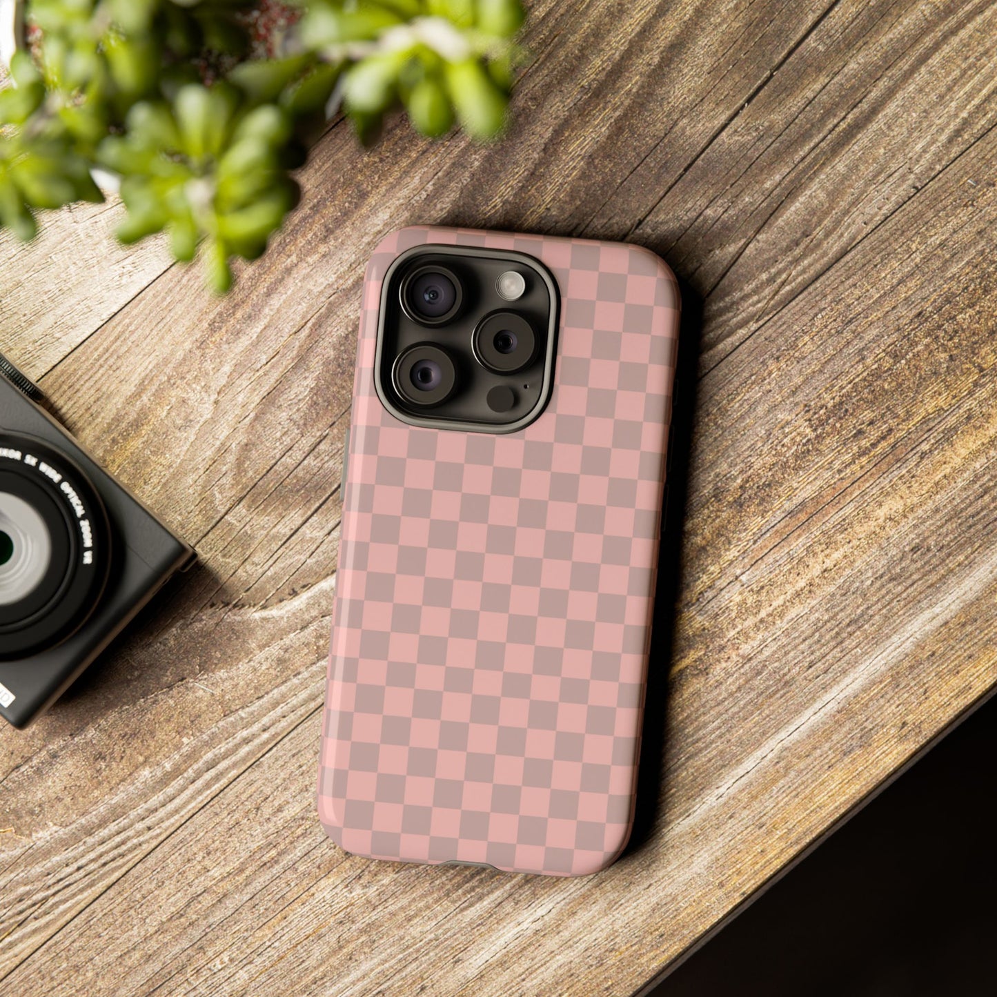 Pink Tan Checkerboard Checkered IPhone Tough Case