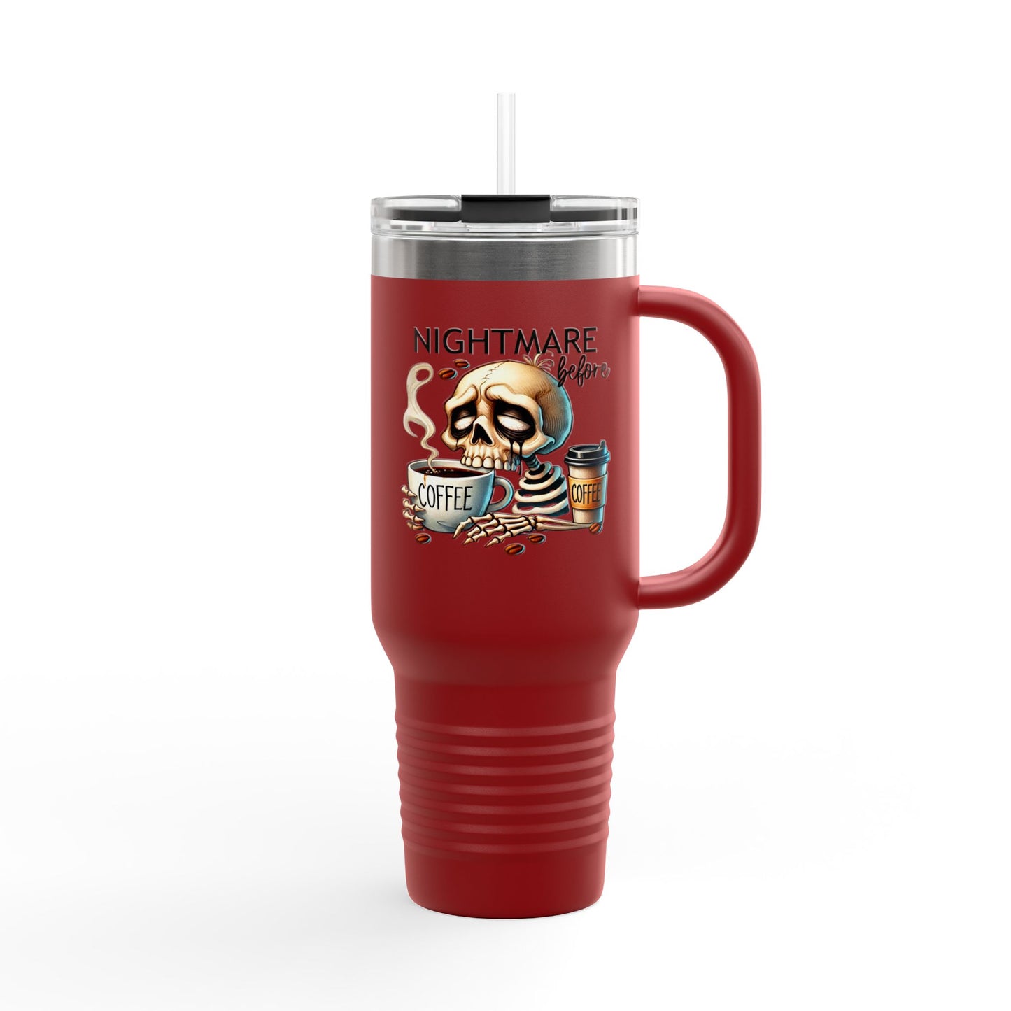 Nightmare Before Coffee Insulated Travel Mug | 40oz | Perfect Gift for Coffee Lovers, Travel Enthusiasts, Halloween Decor, and Collectors
