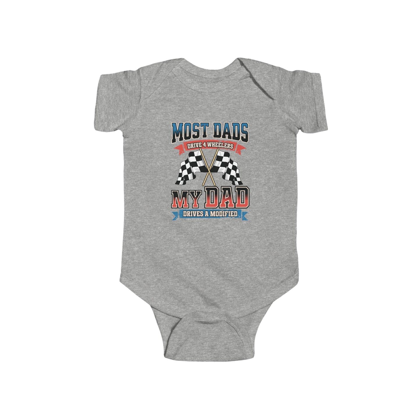 Modified Race Car Dad Bodysuit, Cute Baby Outfit, Gift for New Dads, Baby Shower, Infant Apparel, Racing Theme Clothing, Father's Day