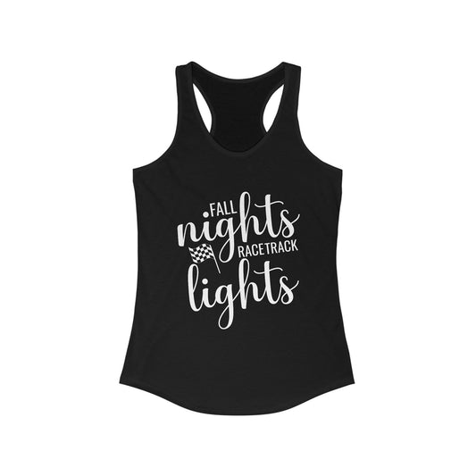 Fall Nights Racetrack Lights Racerback Tank