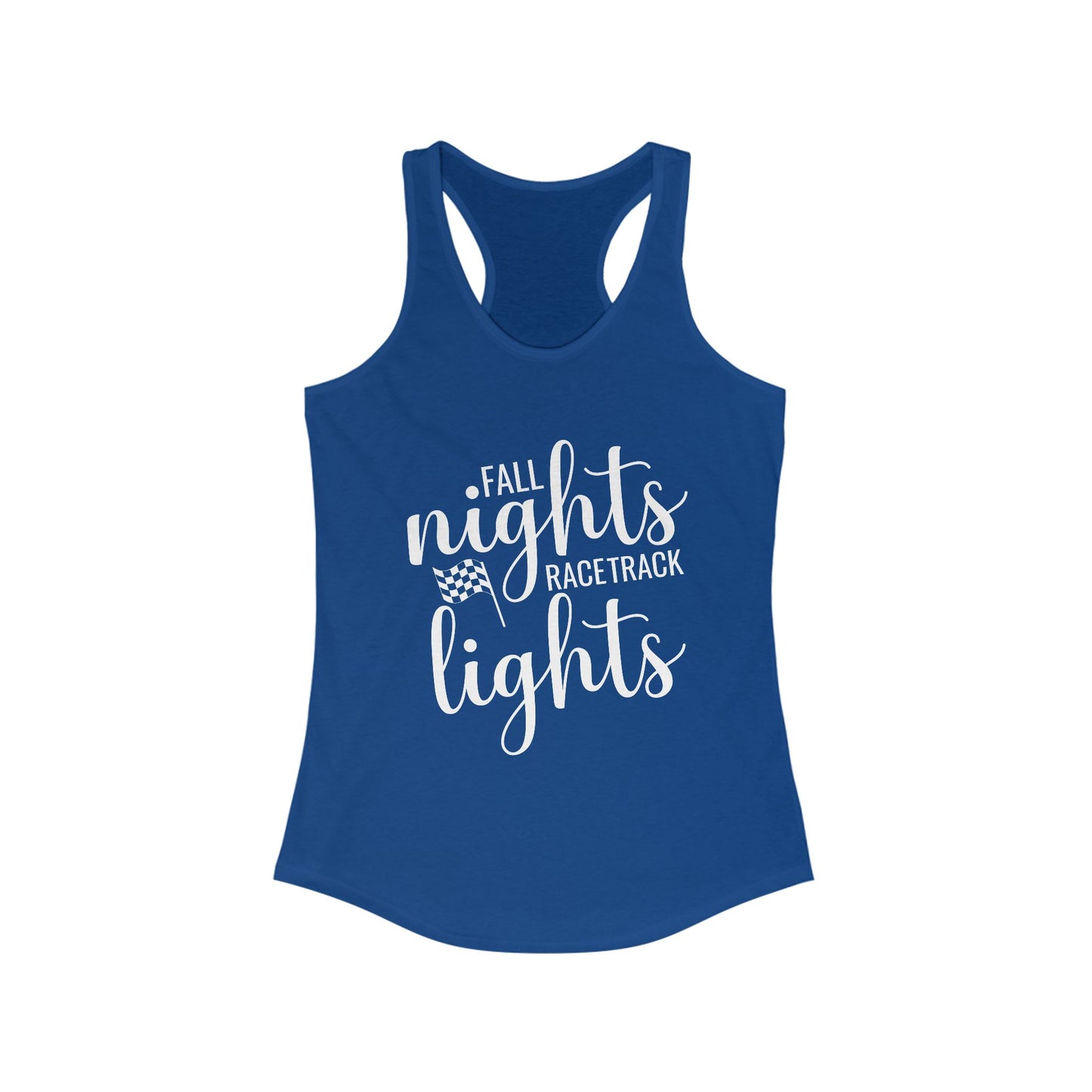 Fall Nights Racetrack Lights Racerback Tank