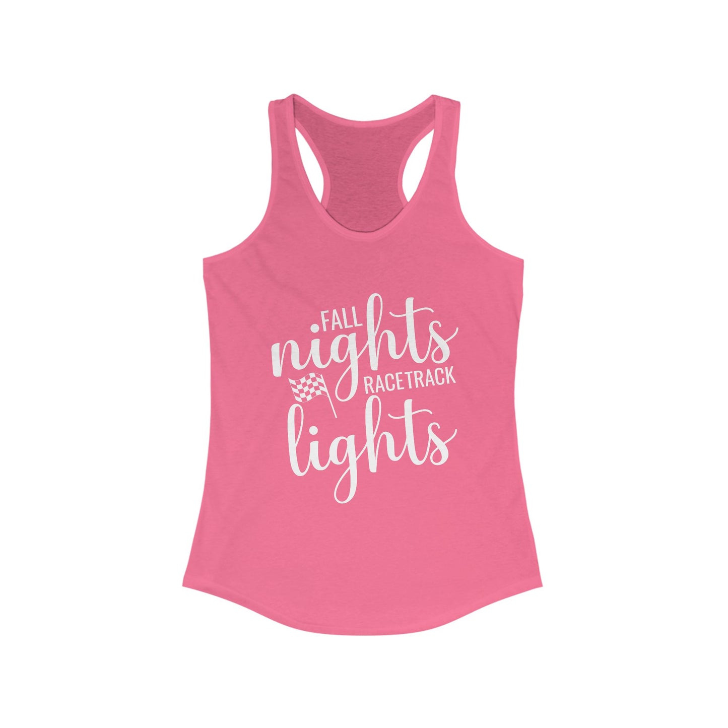 Fall Nights Racetrack Lights Racerback Tank
