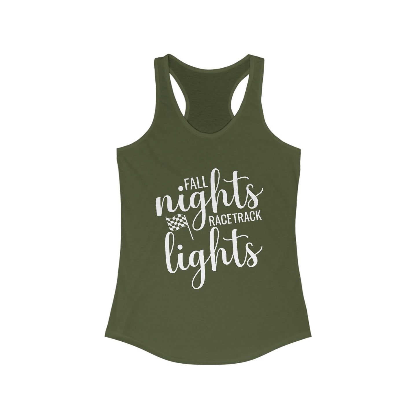 Fall Nights Racetrack Lights Racerback Tank