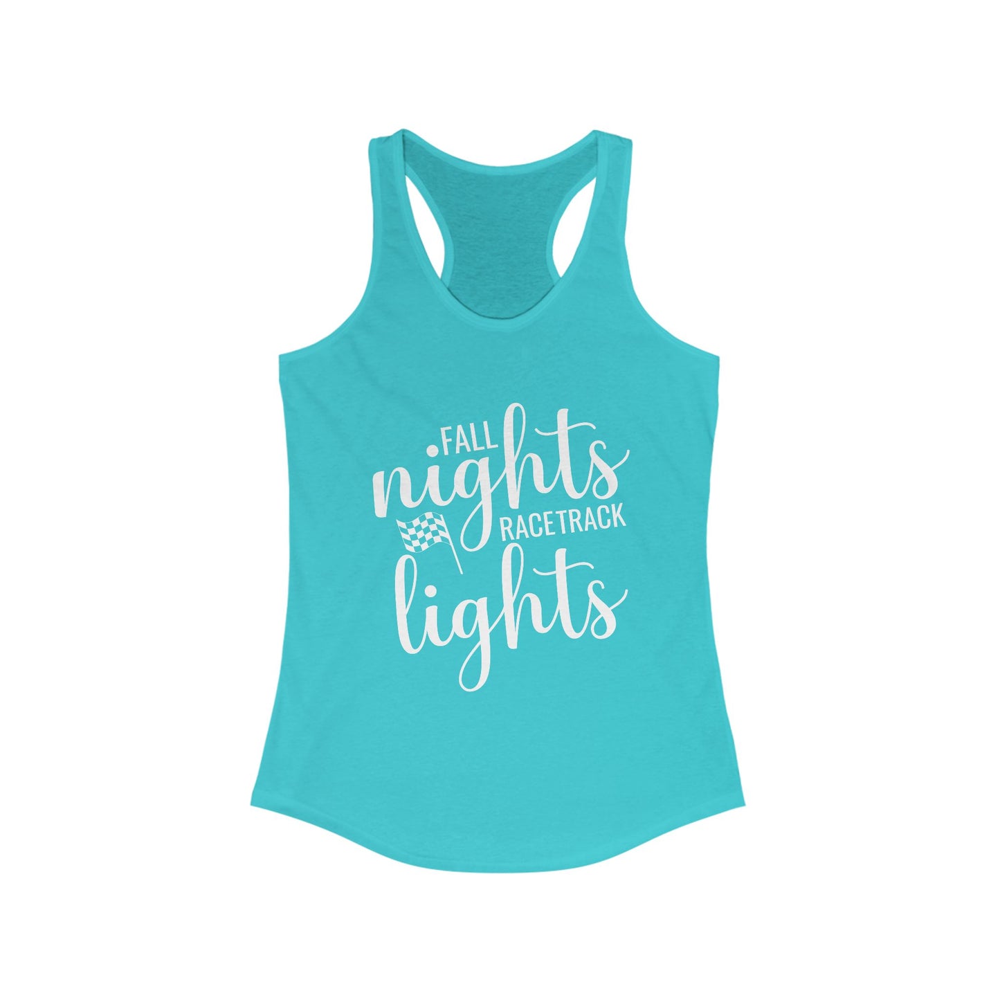 Fall Nights Racetrack Lights Racerback Tank