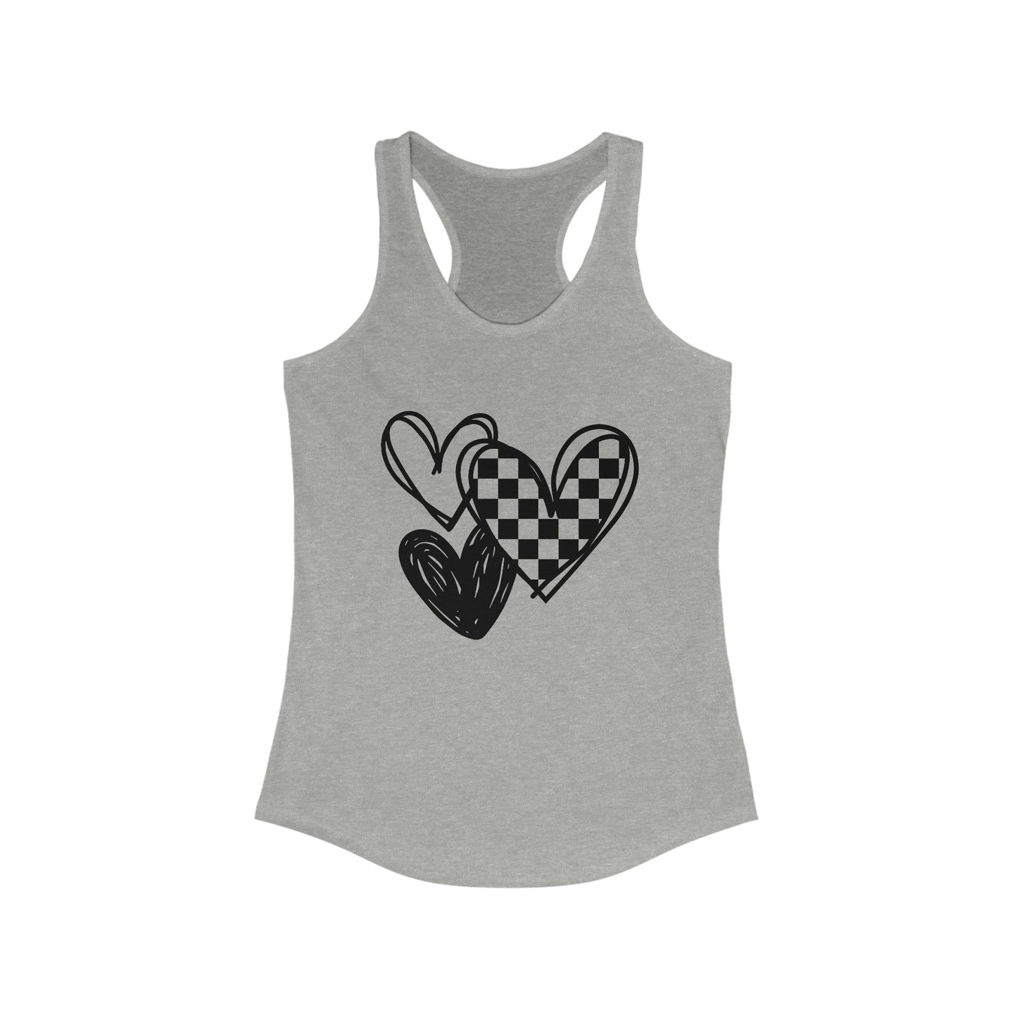 Boho Checker Hearts Tank Tops