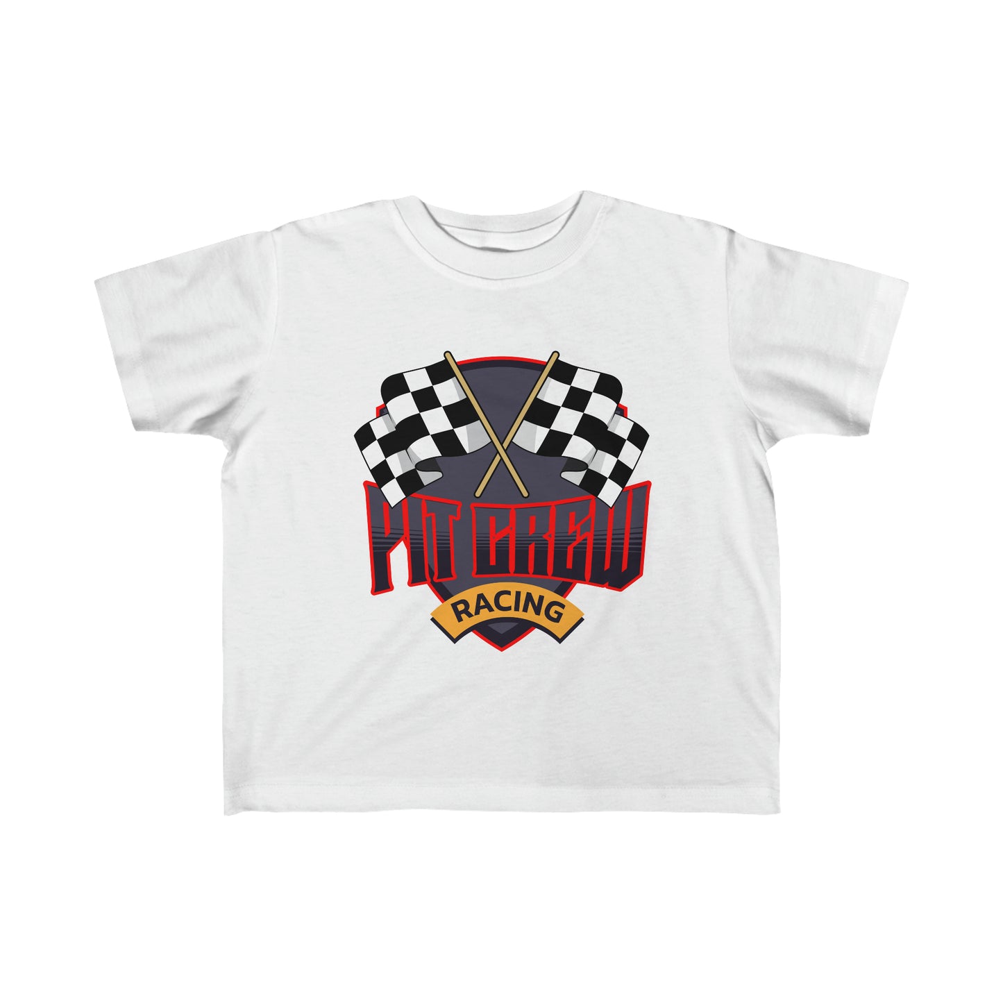 Pit Crew Checker Flag Toddler's Fine Jersey Tee