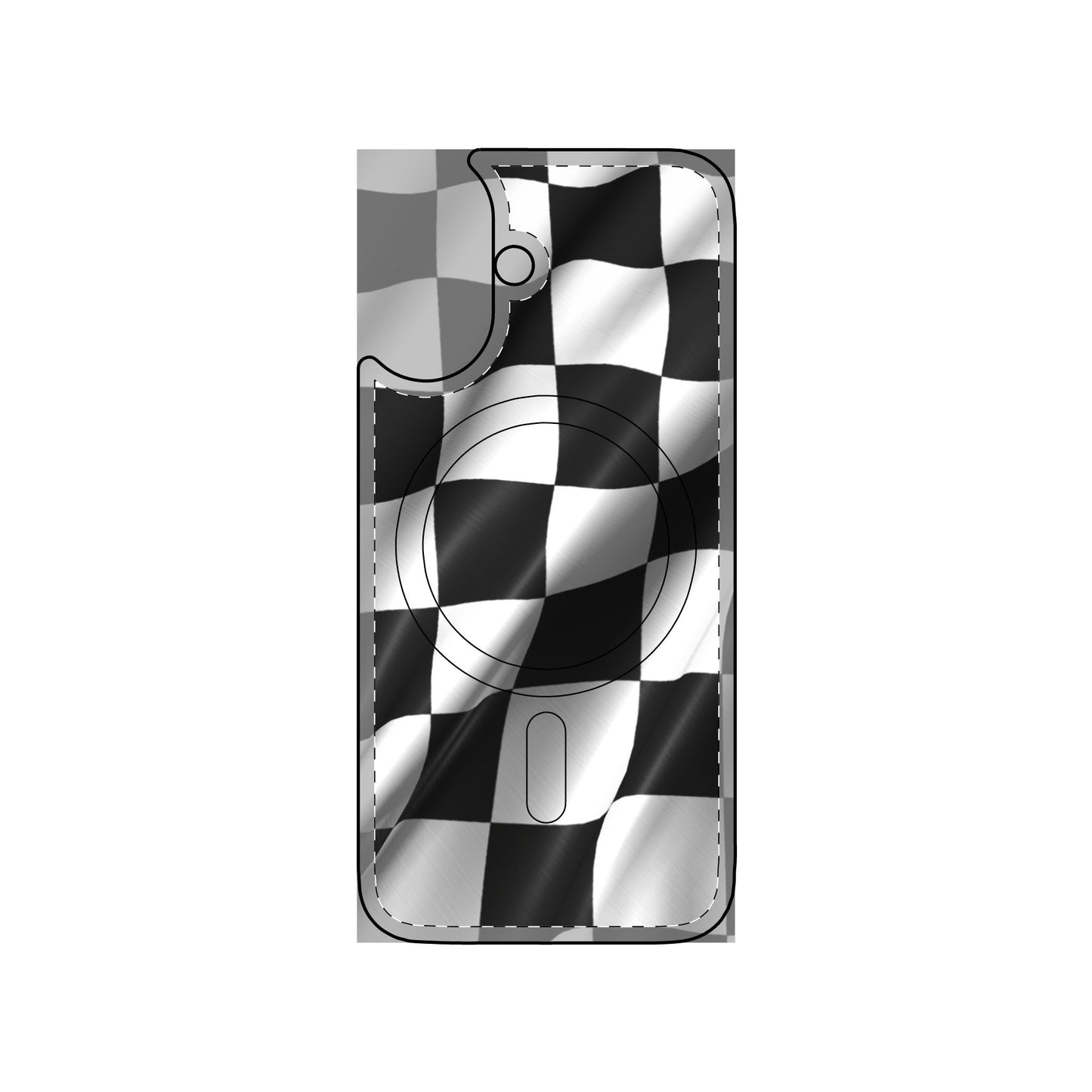Racing Checkered Magnetic Phone Case, Durable, Impact Resistant Phone Cover