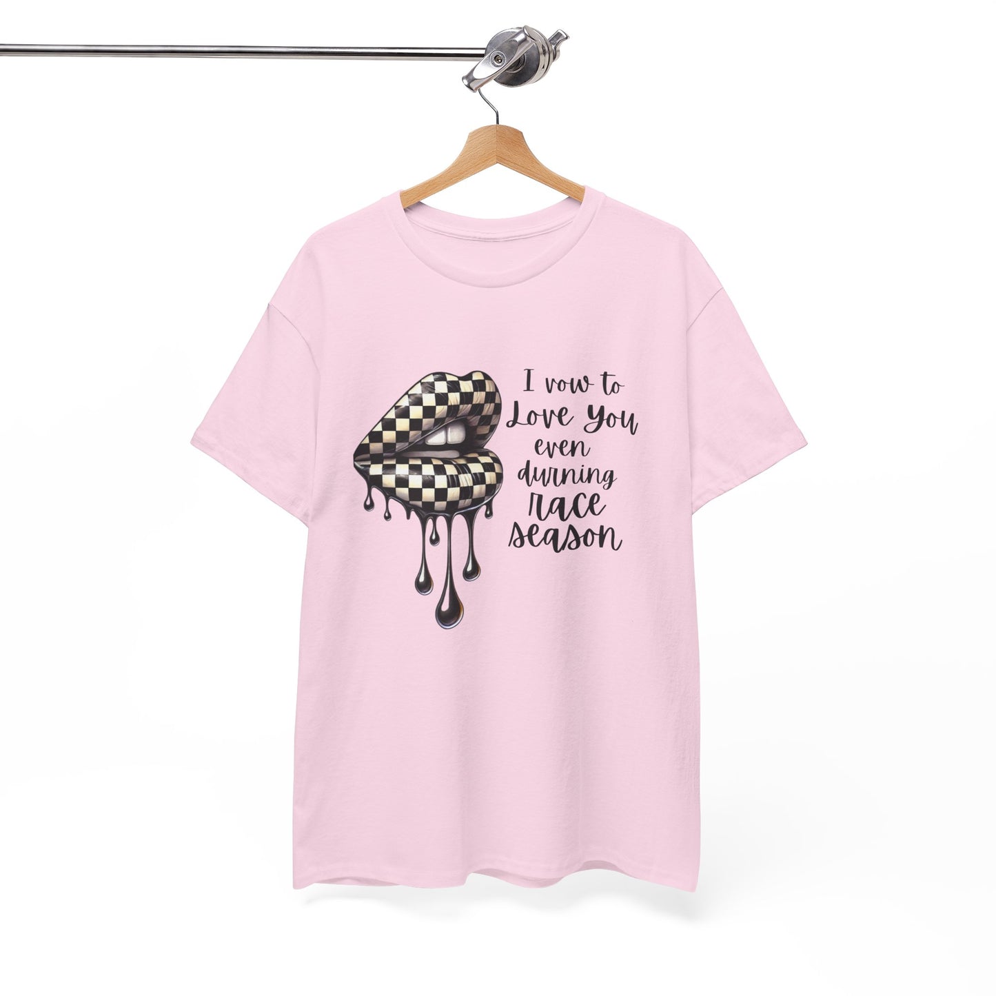 I Vow To Love You Even During Racing Season Cotton Tee, Trendy Racing Graphic Tee