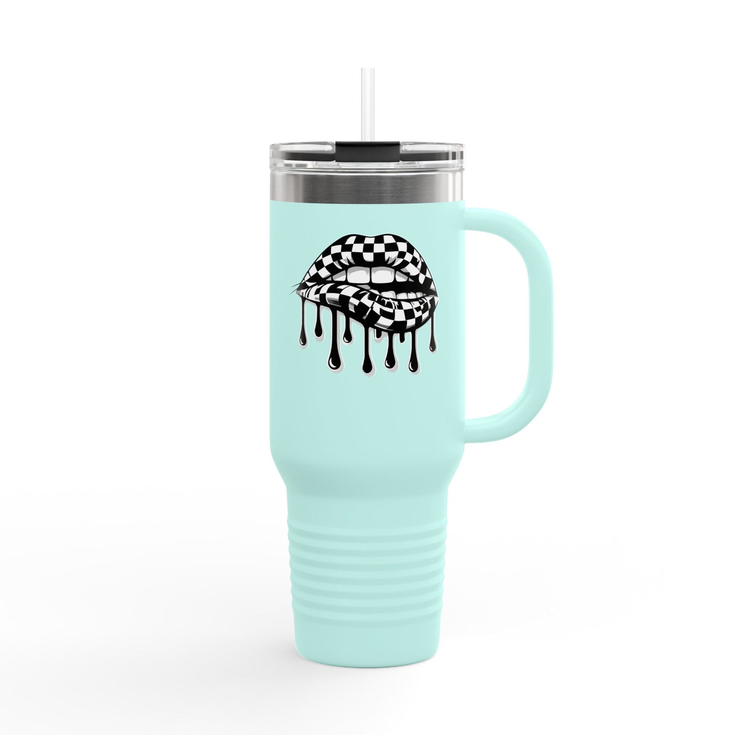 Stylish Insulated Travel Mug, with Dripping Lip Design, Perfect for Coffee Lovers, Gift for Holidays, 40oz, Reusable Tumbler