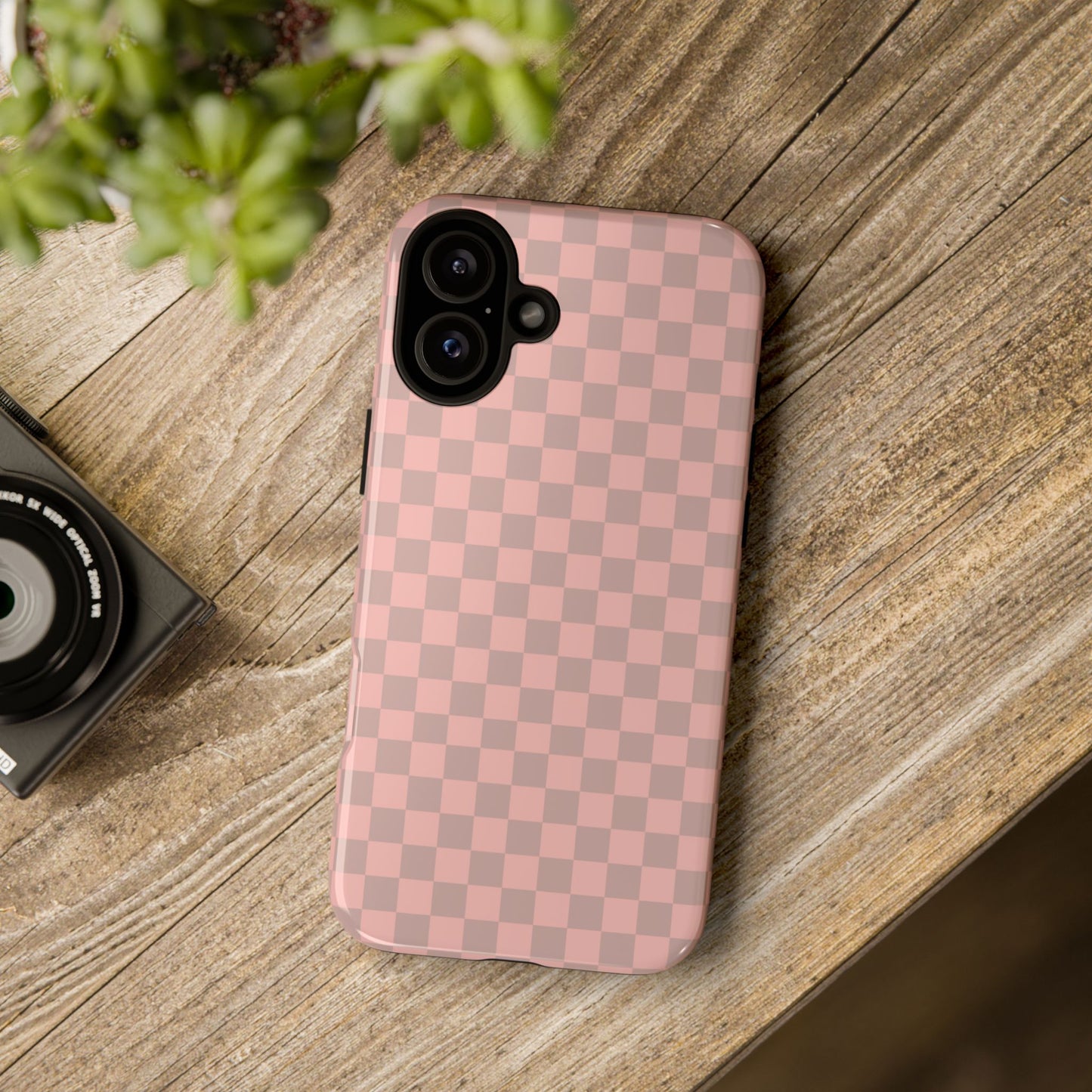 Pink Tan Checkerboard Checkered IPhone Tough Case