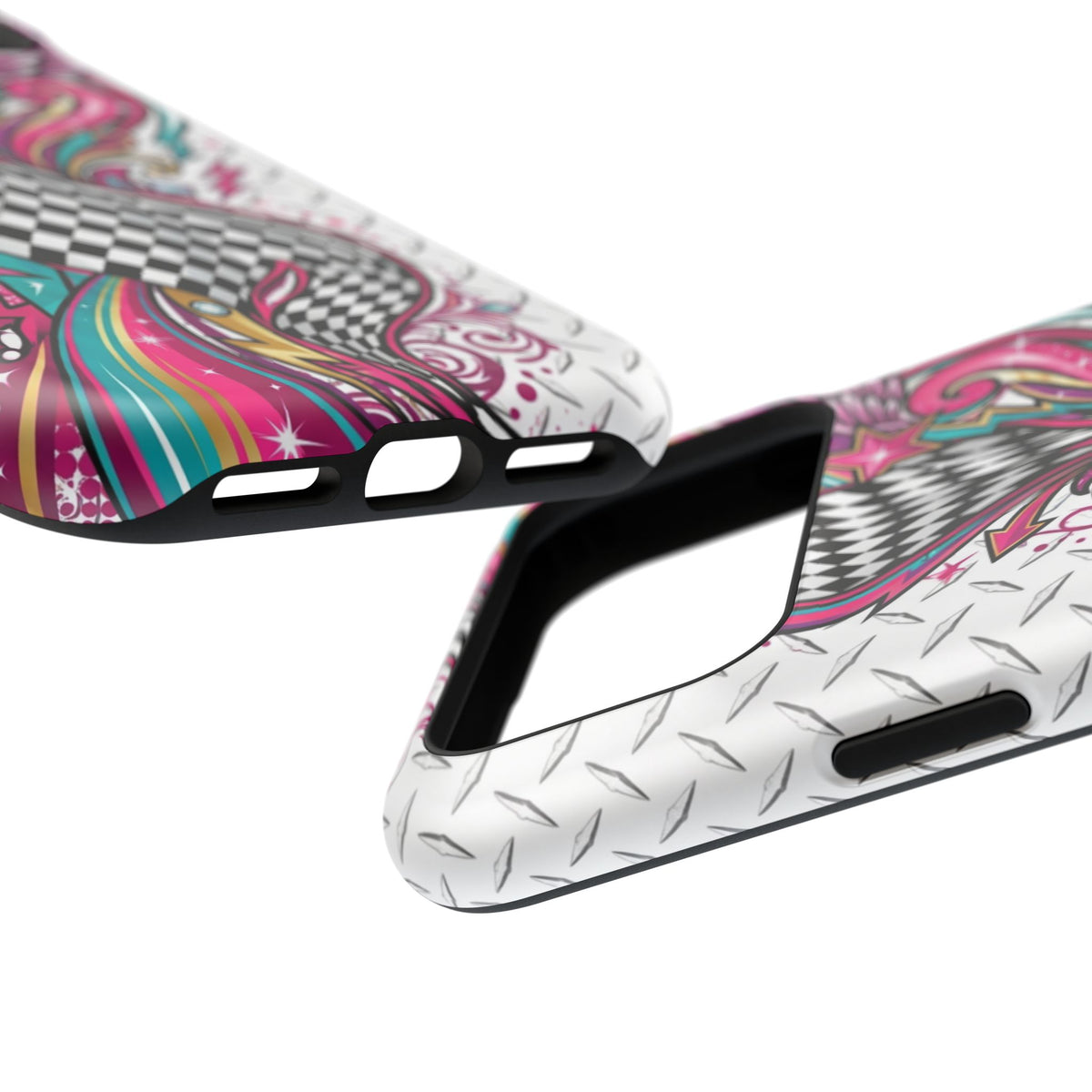 Magnetic Phone Case – Colorful Psychedelic Checkerboard Design