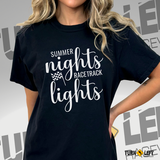 Summer Nights Racetrack Lights Heavy Cotton Tee