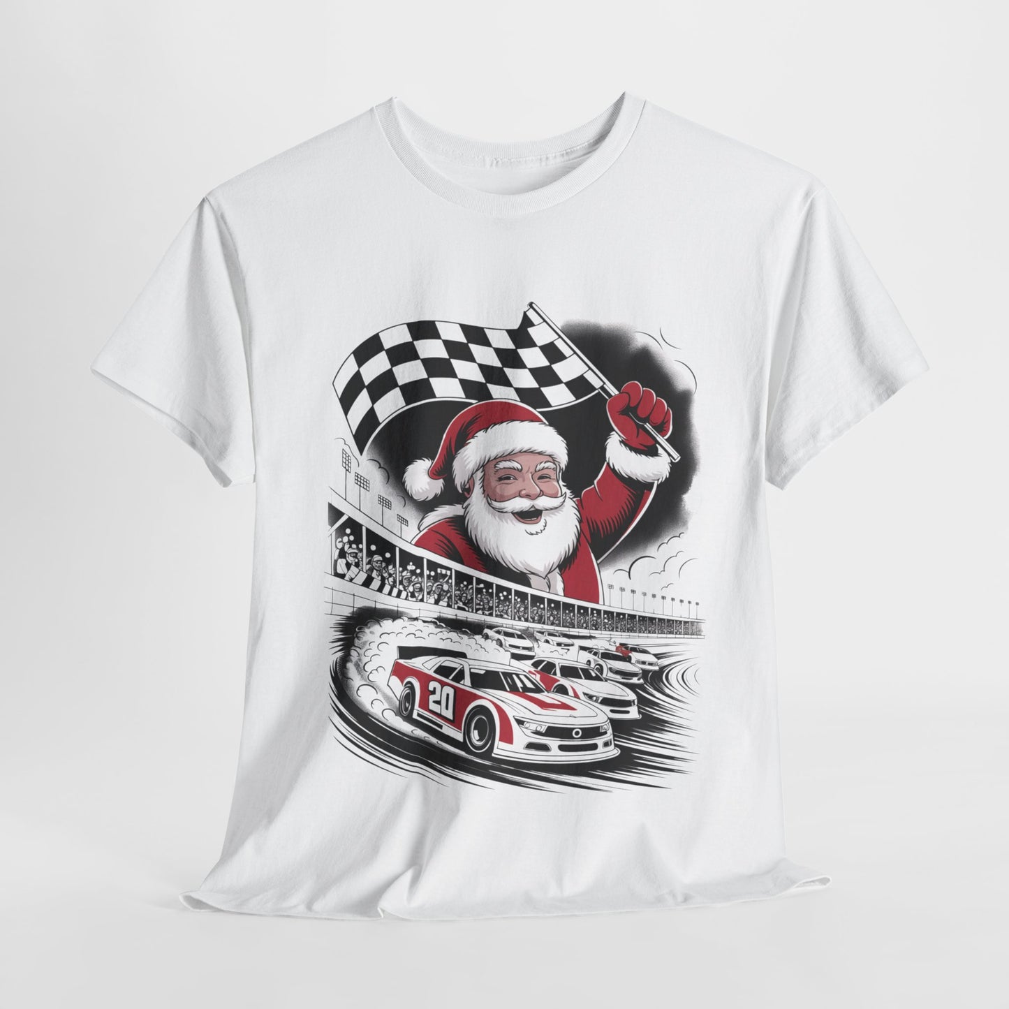 Motor Speedway Car Racing T-shirt. Santa Sprint Car Racing Shirts. Dirt Track Racing Gifts,