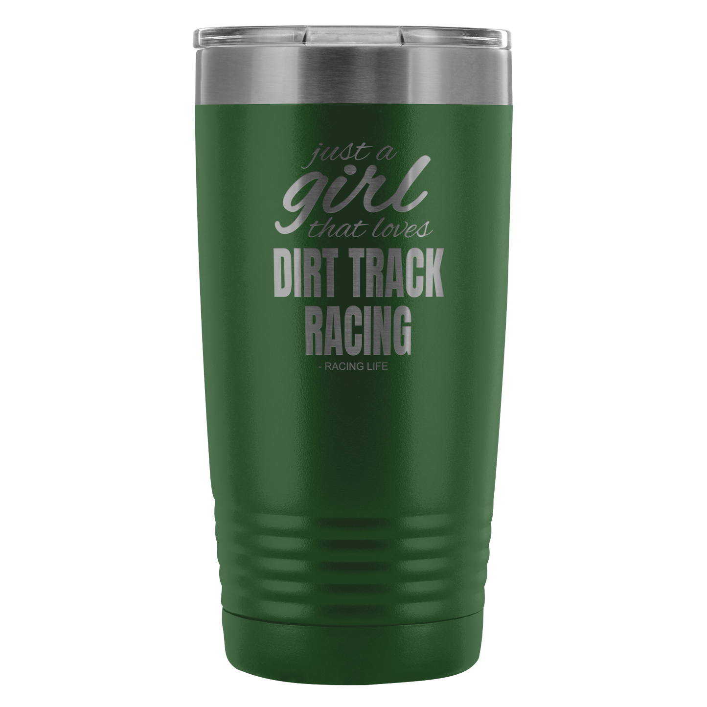 Just A Girl That Loves Dirt Track Racing 20 Oz Travel Tumbler - Turn Left T-Shirts Racewear