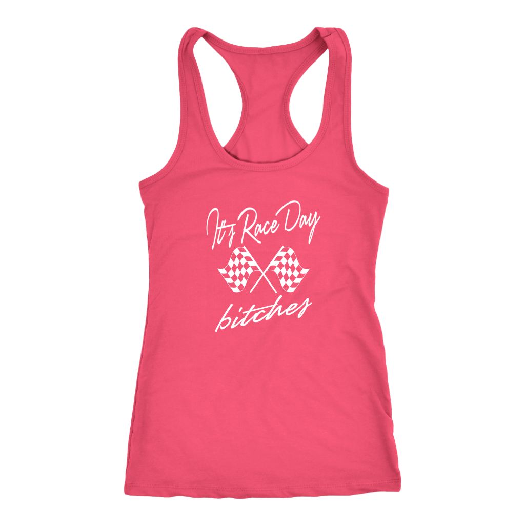 It's Raceday Bitches Racerback Tank Top - Turn Left T-Shirts Racewear