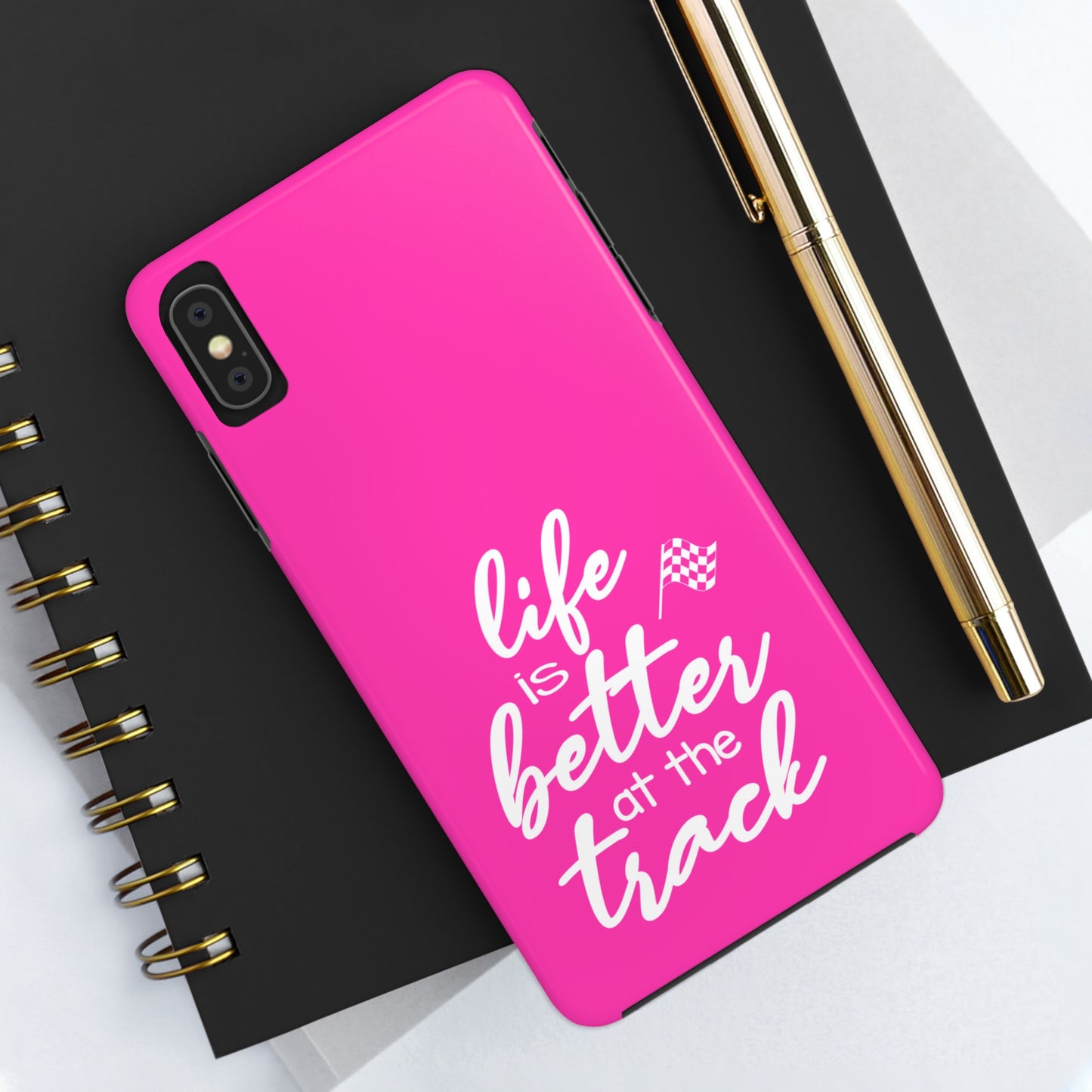 Life Is Better At The Track Pink IPhone Cases