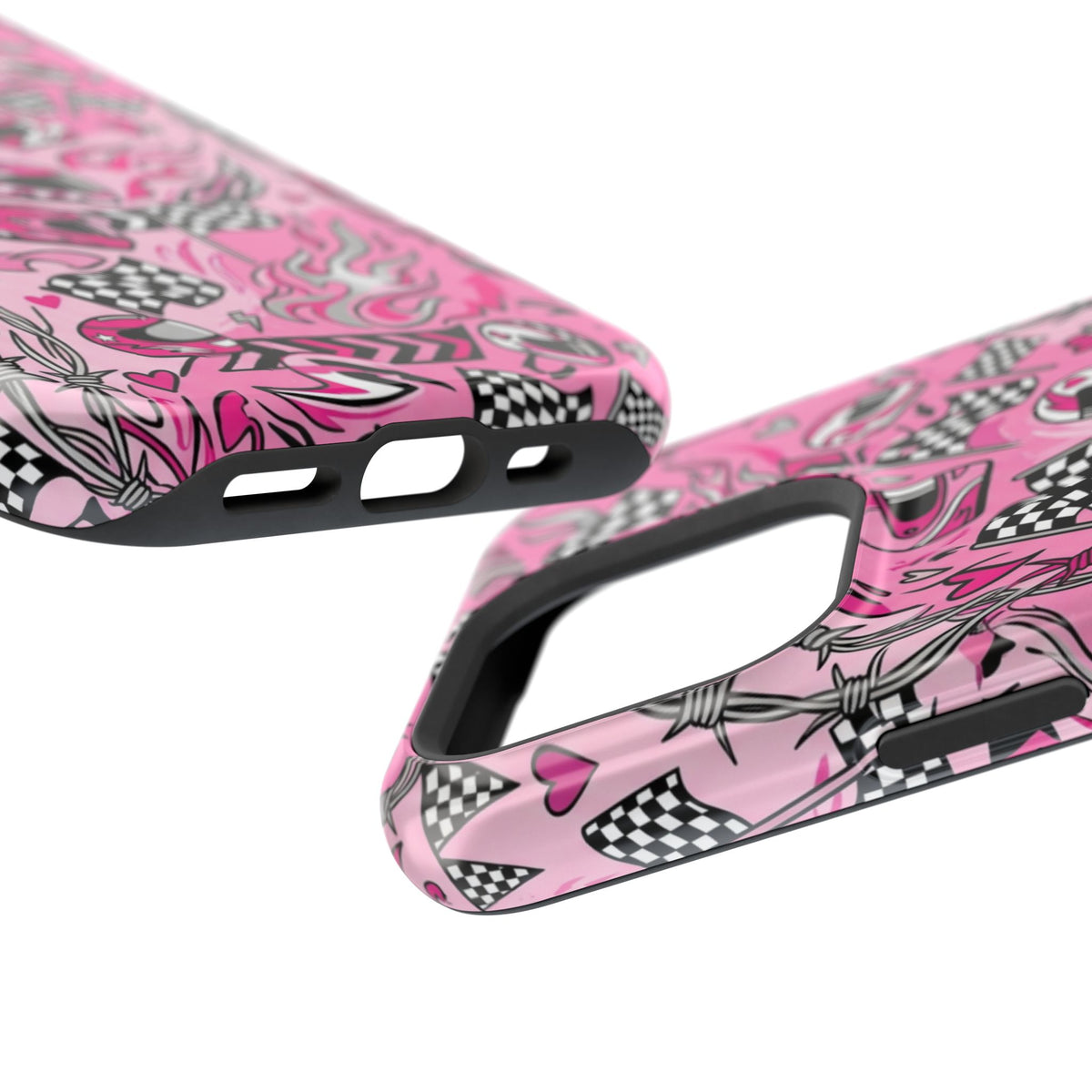 Pink Racing Helmets Magnetic Phone Case
