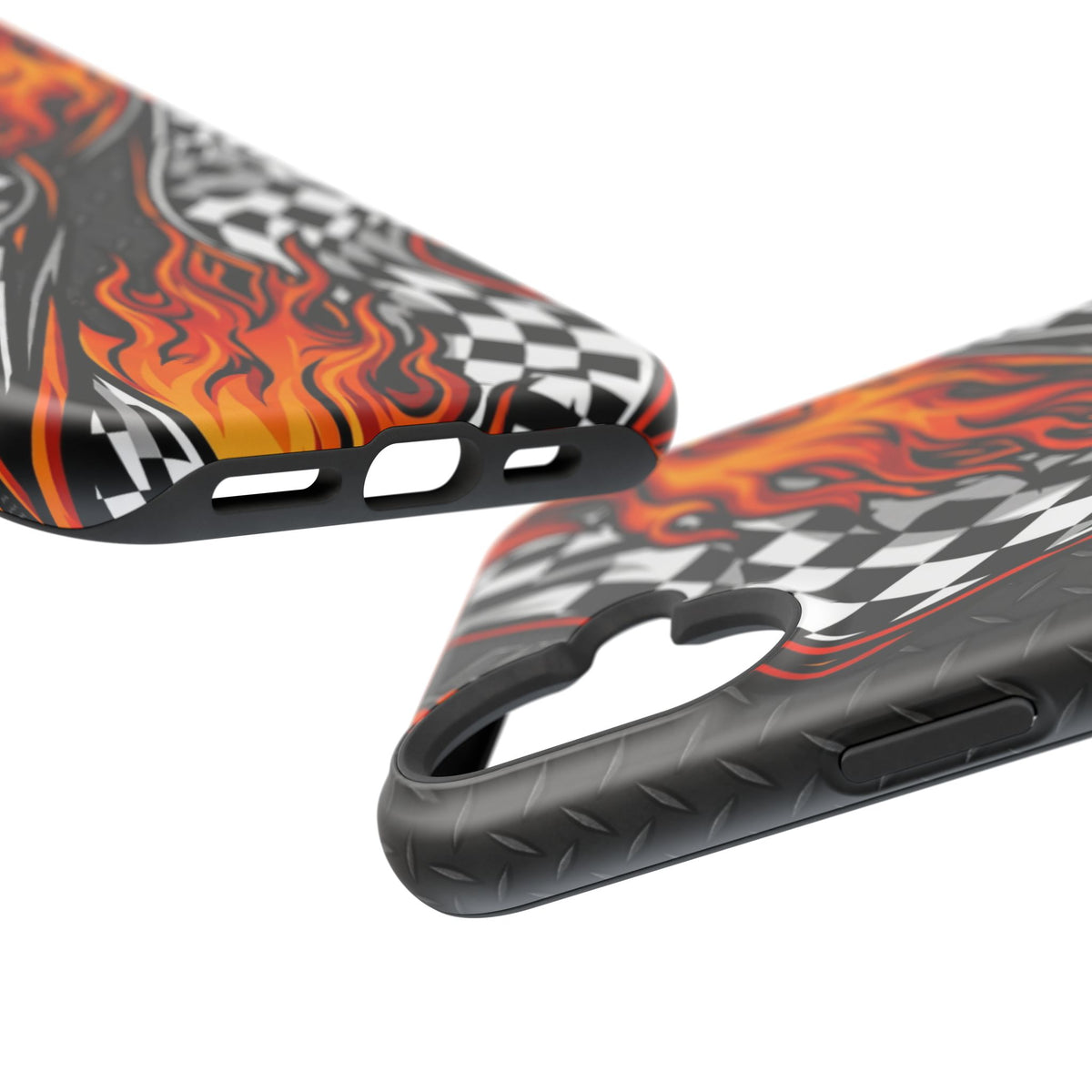 Racing Flames Checkered Flag Magnetic Phone Case