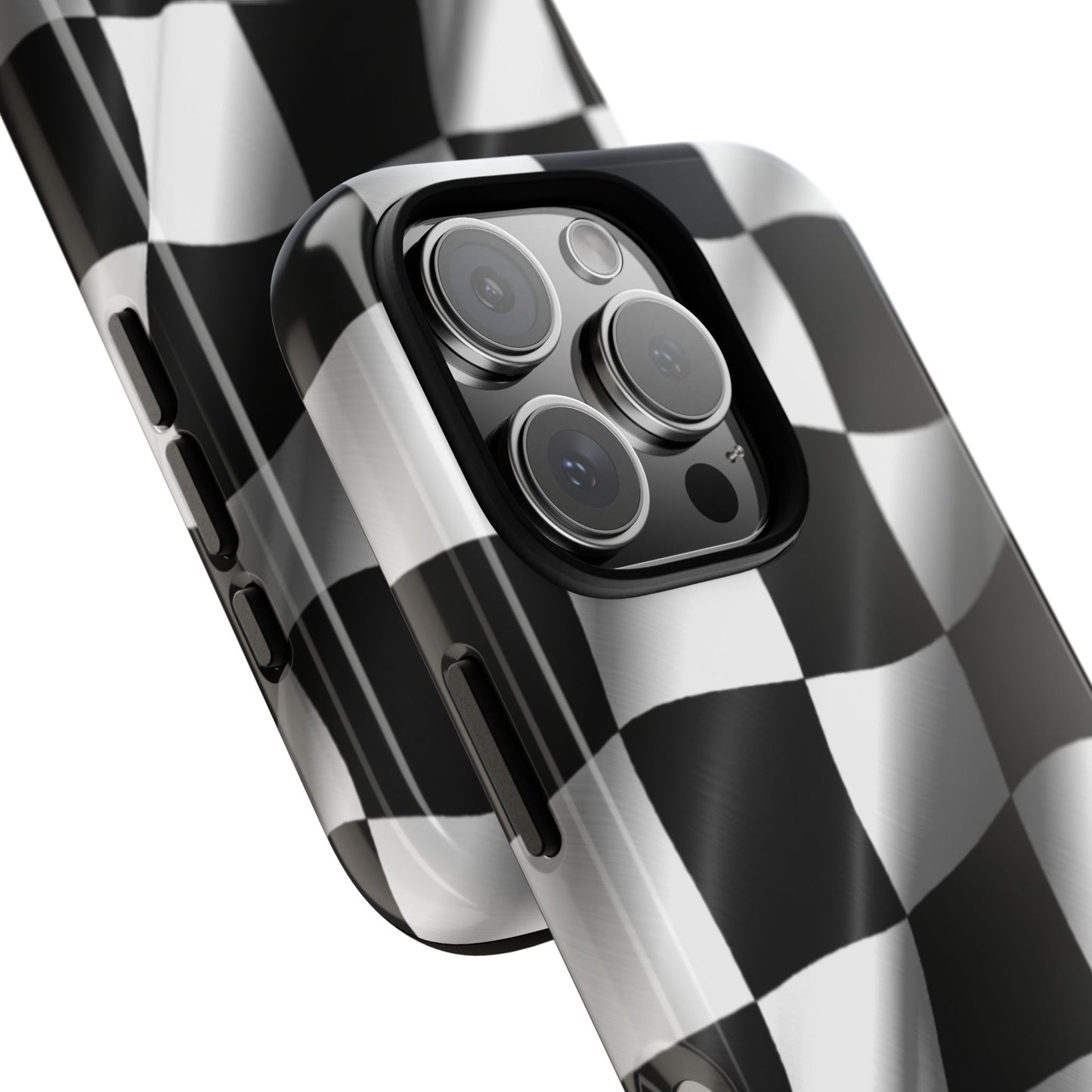 Racing Phone Case, Checkered Flag Design, Tough Case