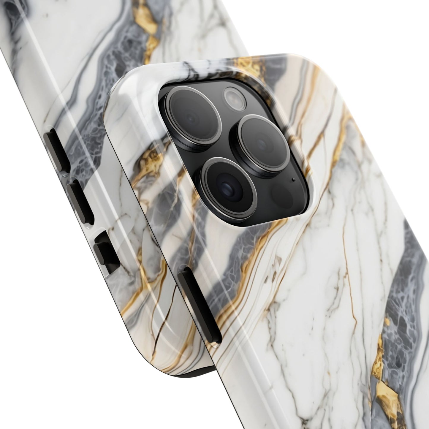 White Gold Marble Tough Phone Cases