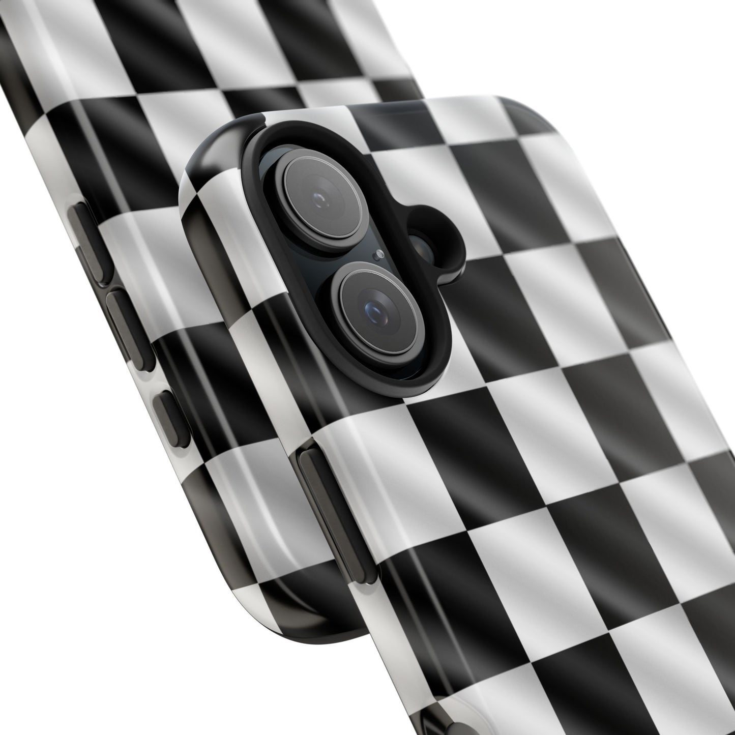 3D Effect Checkered Flag Tough Phone Cases