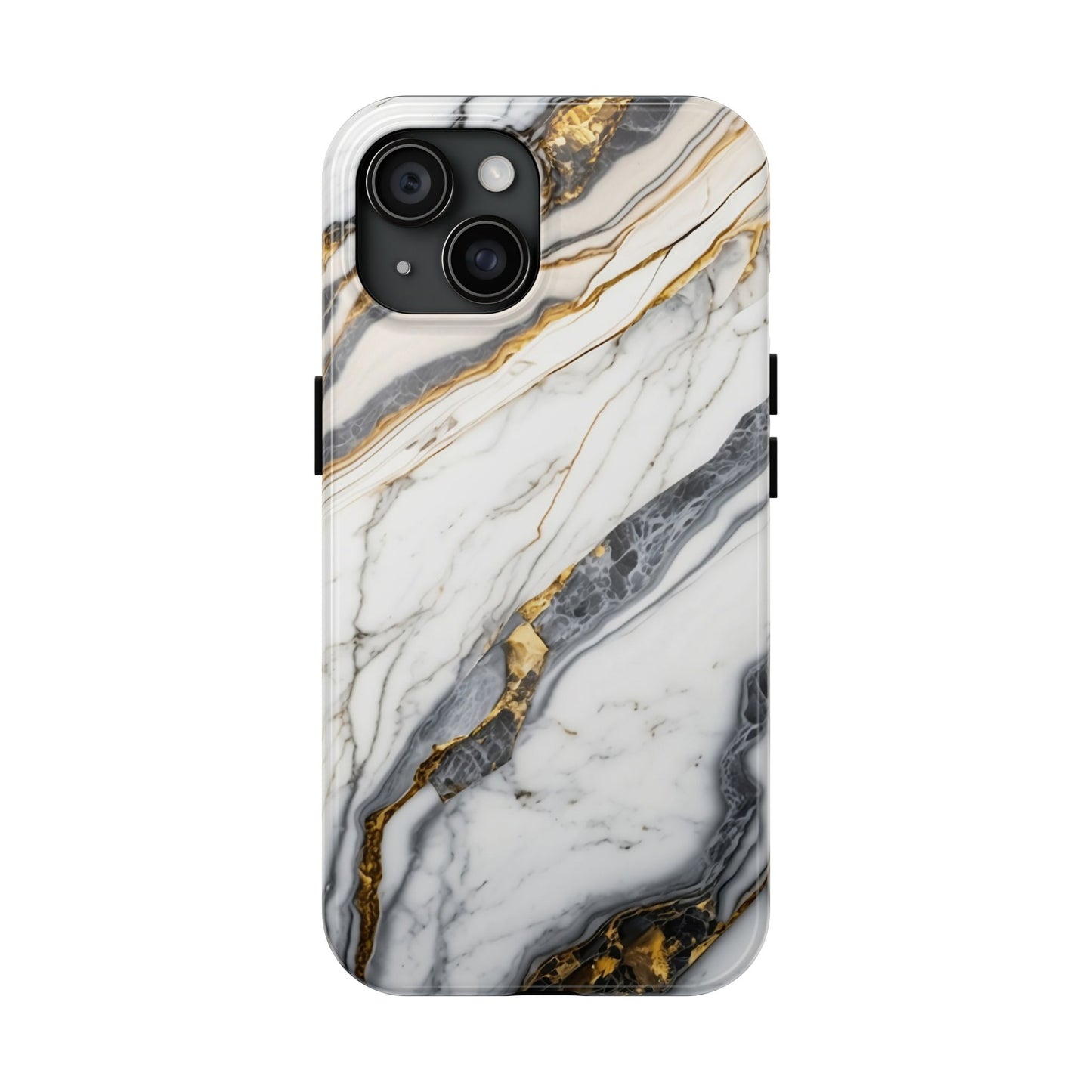 White Gold Marble Tough Phone Cases
