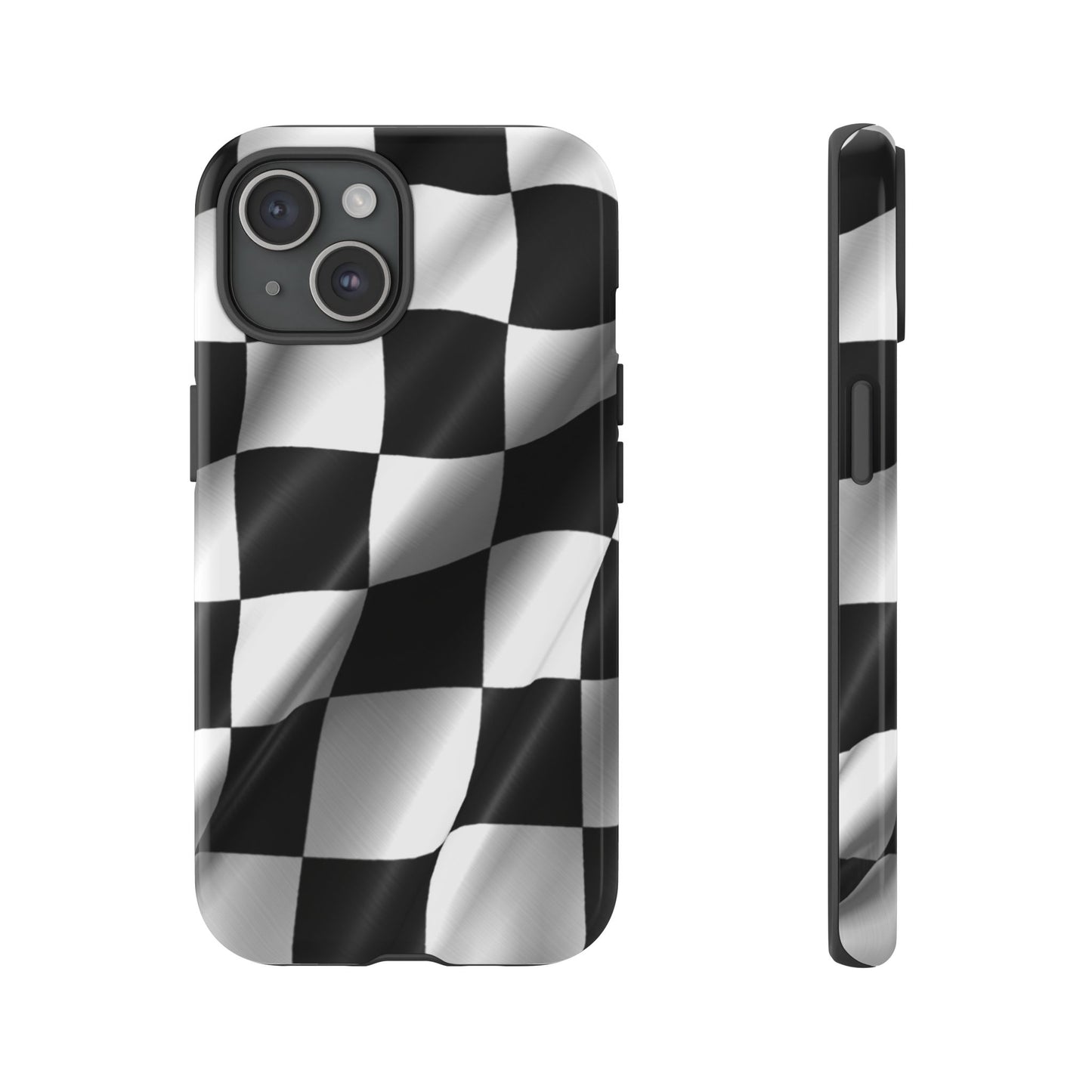 Racing Phone Case, Checkered Flag Design, Tough Case