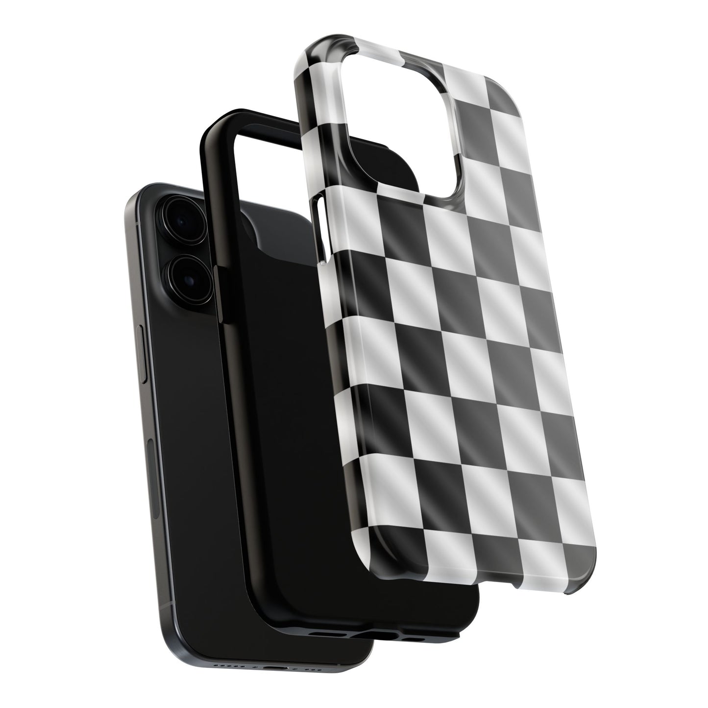3D Effect Checkered Flag Tough Phone Cases