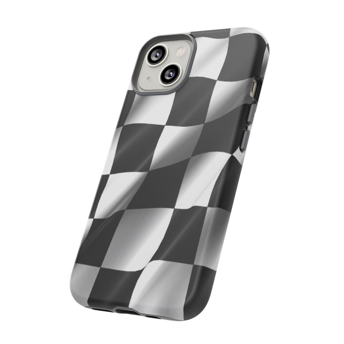 Racing Phone Case, Checkered Flag Design, Tough Case