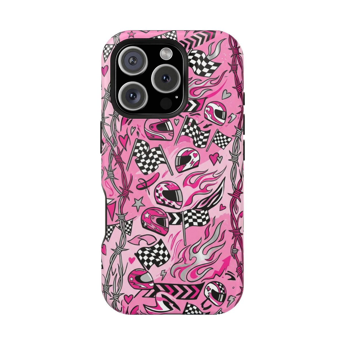 Pink Racing Helmets Magnetic Phone Case