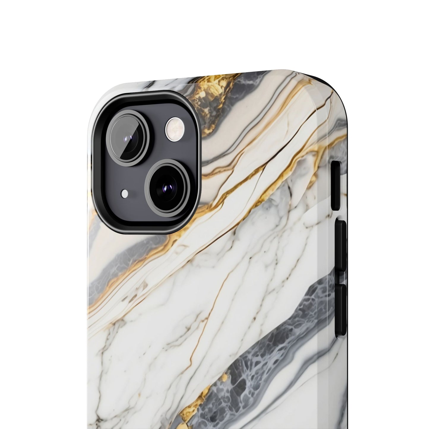 White Gold Marble Tough Phone Cases